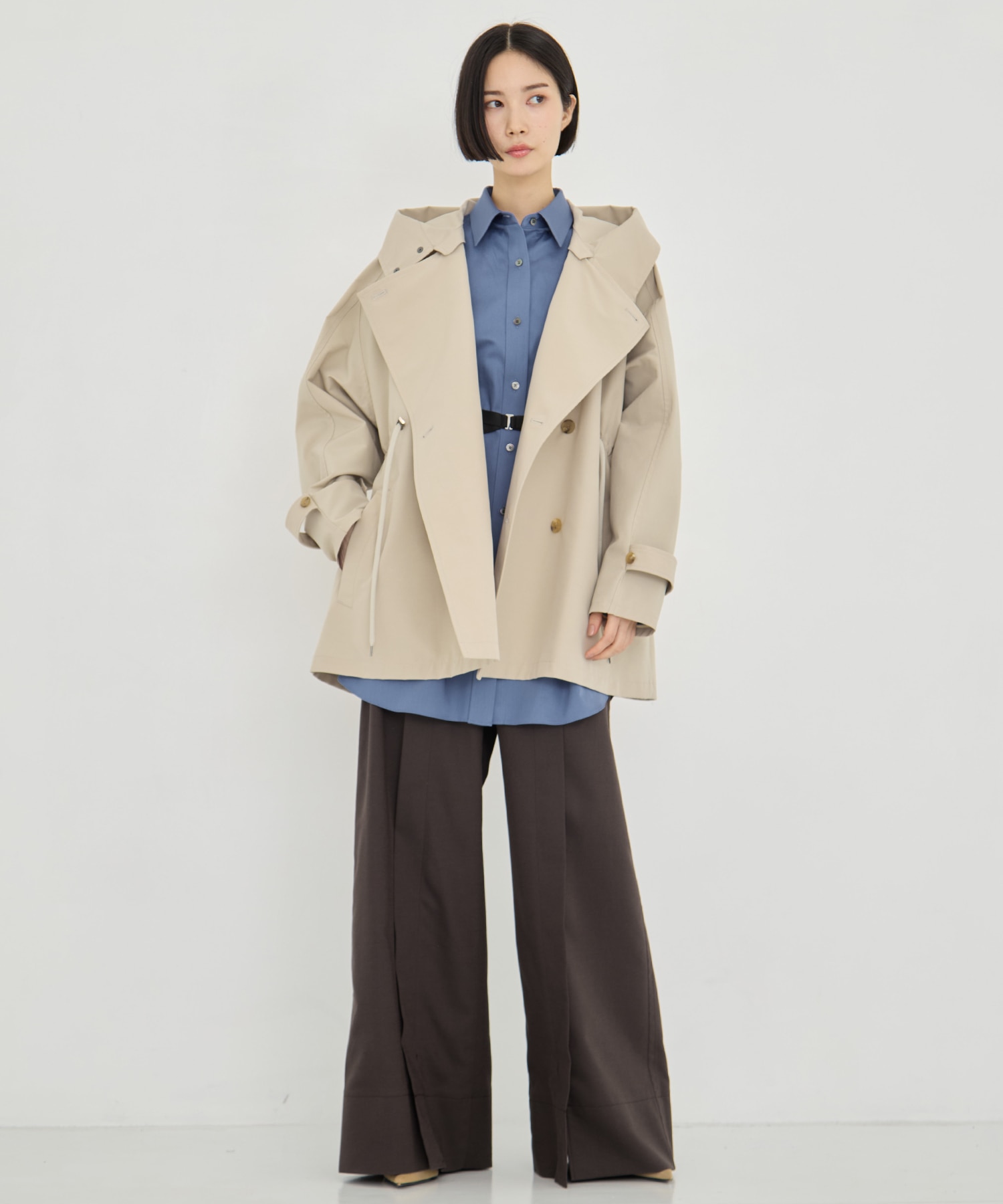 グログランスタンドカラーブルゾン VACHEMENT