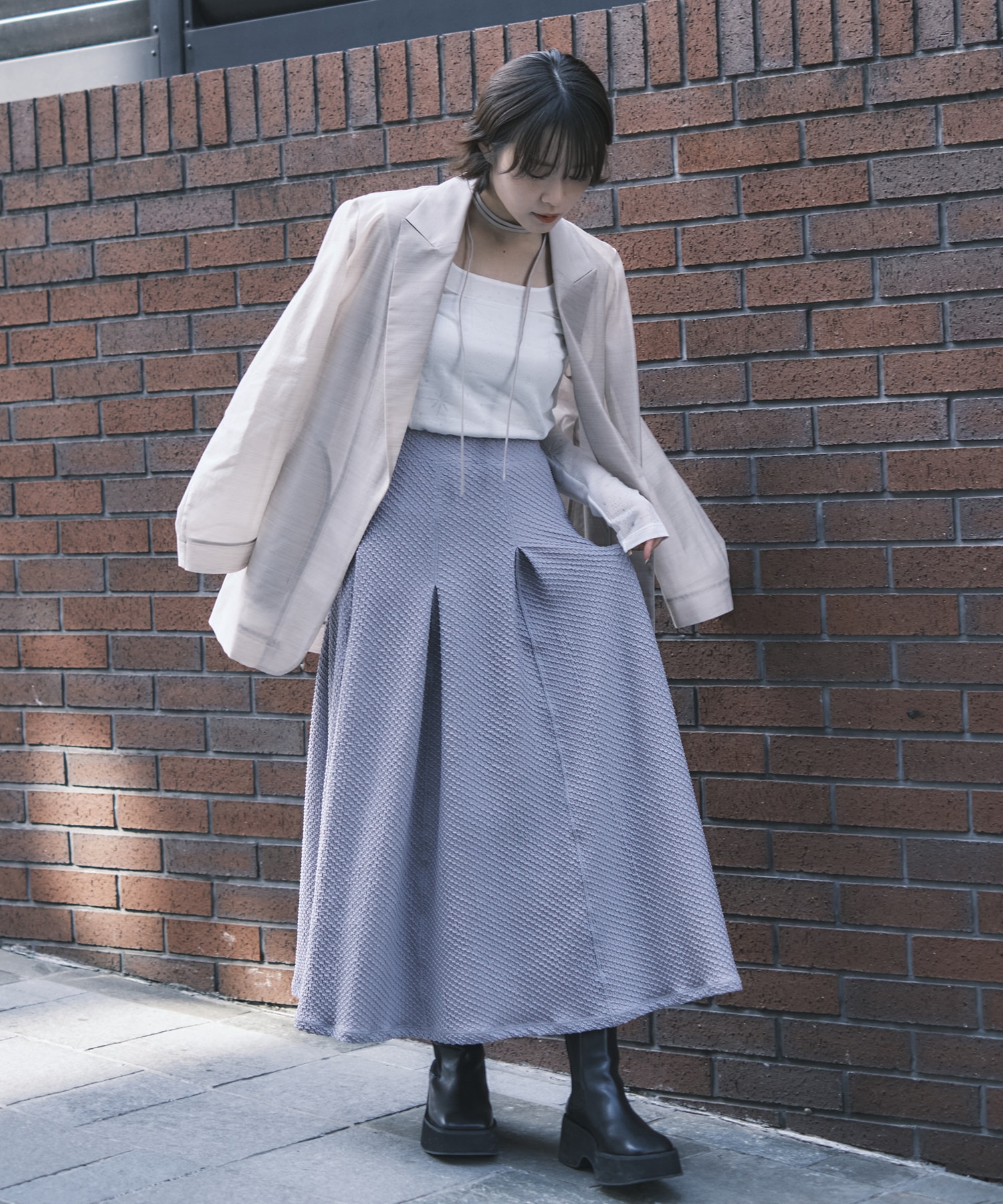 Wool Nylon Shimmering Jacket Mame Kurogouchi