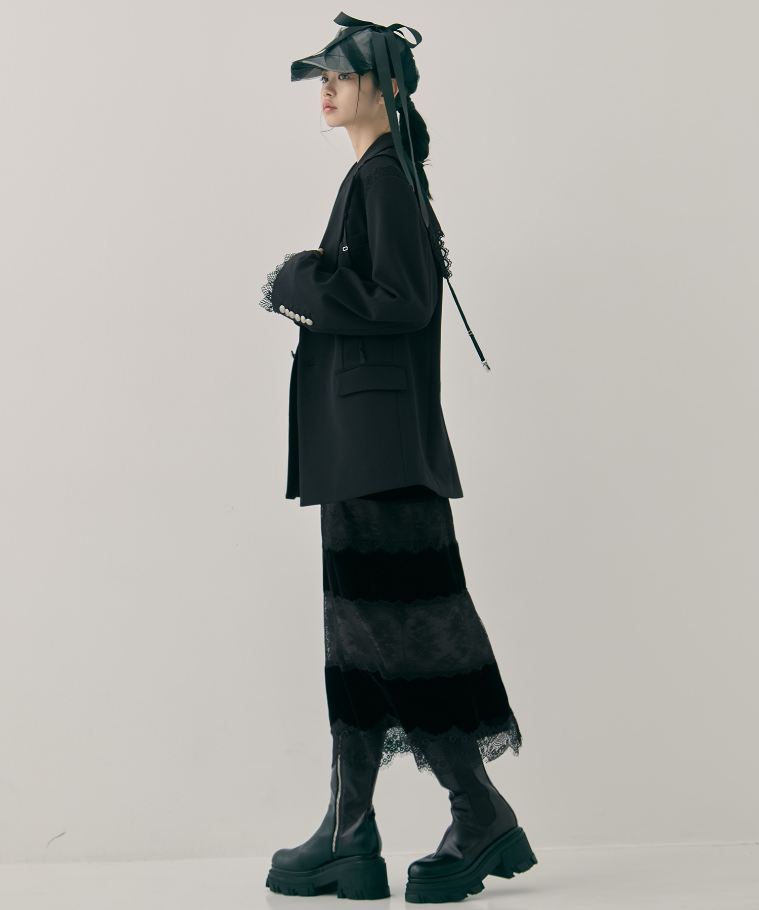 garter collar peaked lapel jacket tanakadaisuke