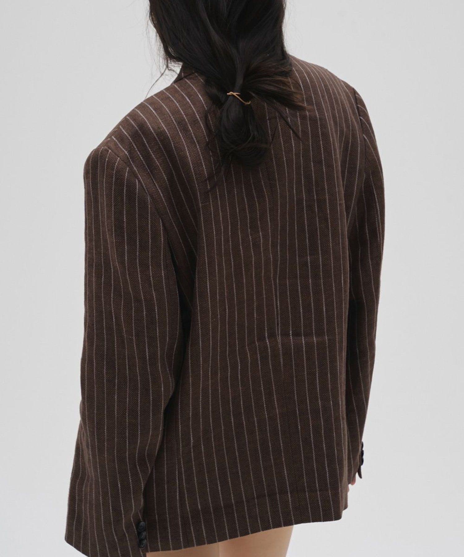 Boyfriend Stripe Linen Jacket TODAYFUL
