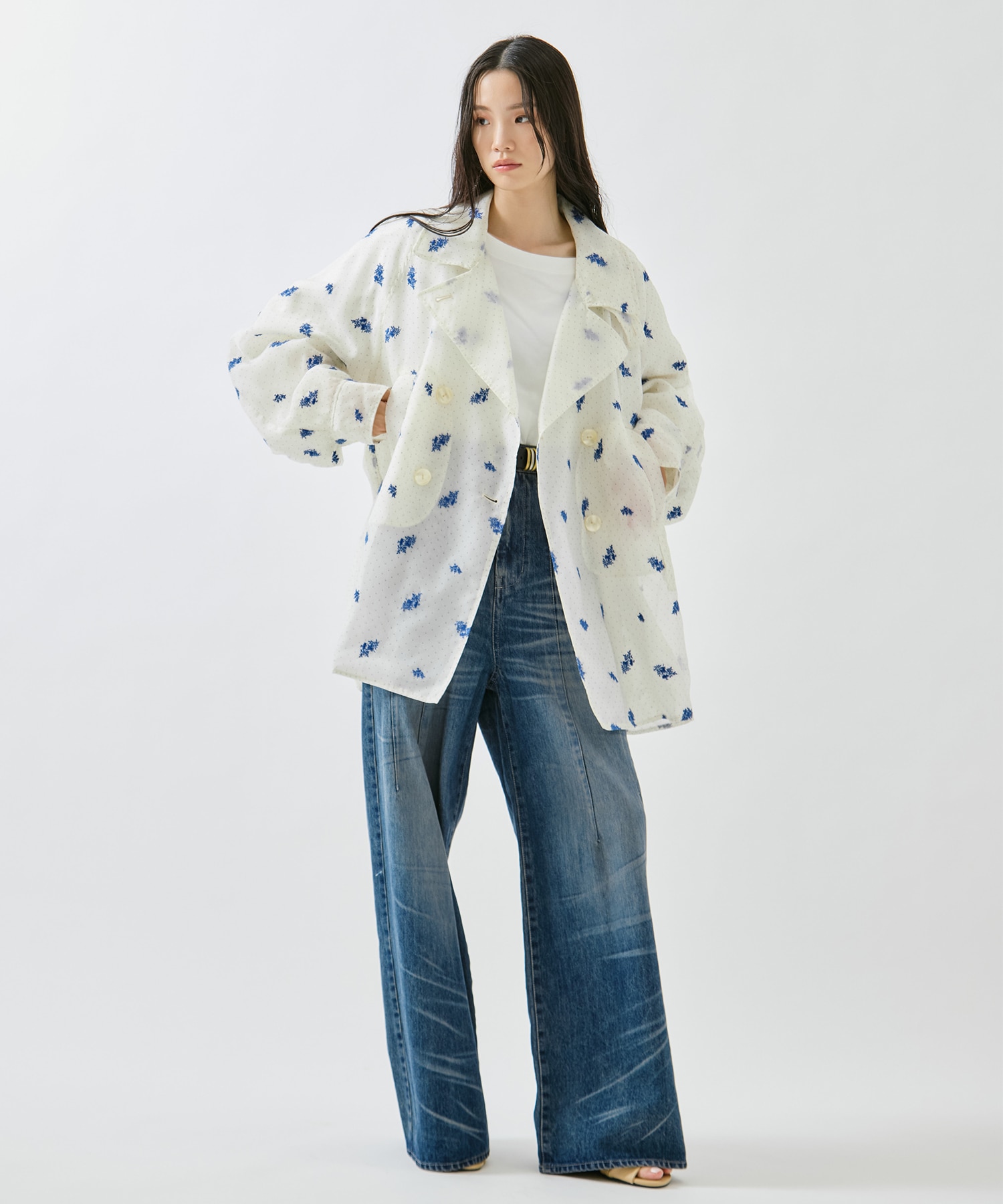 DOT FLOWER VEIL TRENCH AMERI