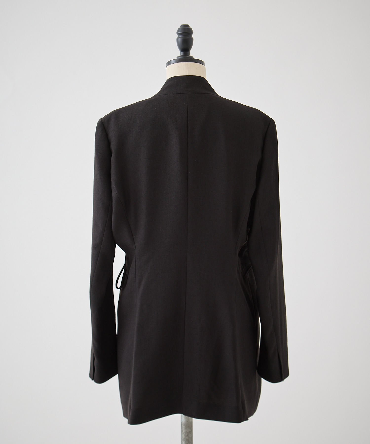 Triacetate Polyester Collarless Jacket Mame Kurogouchi