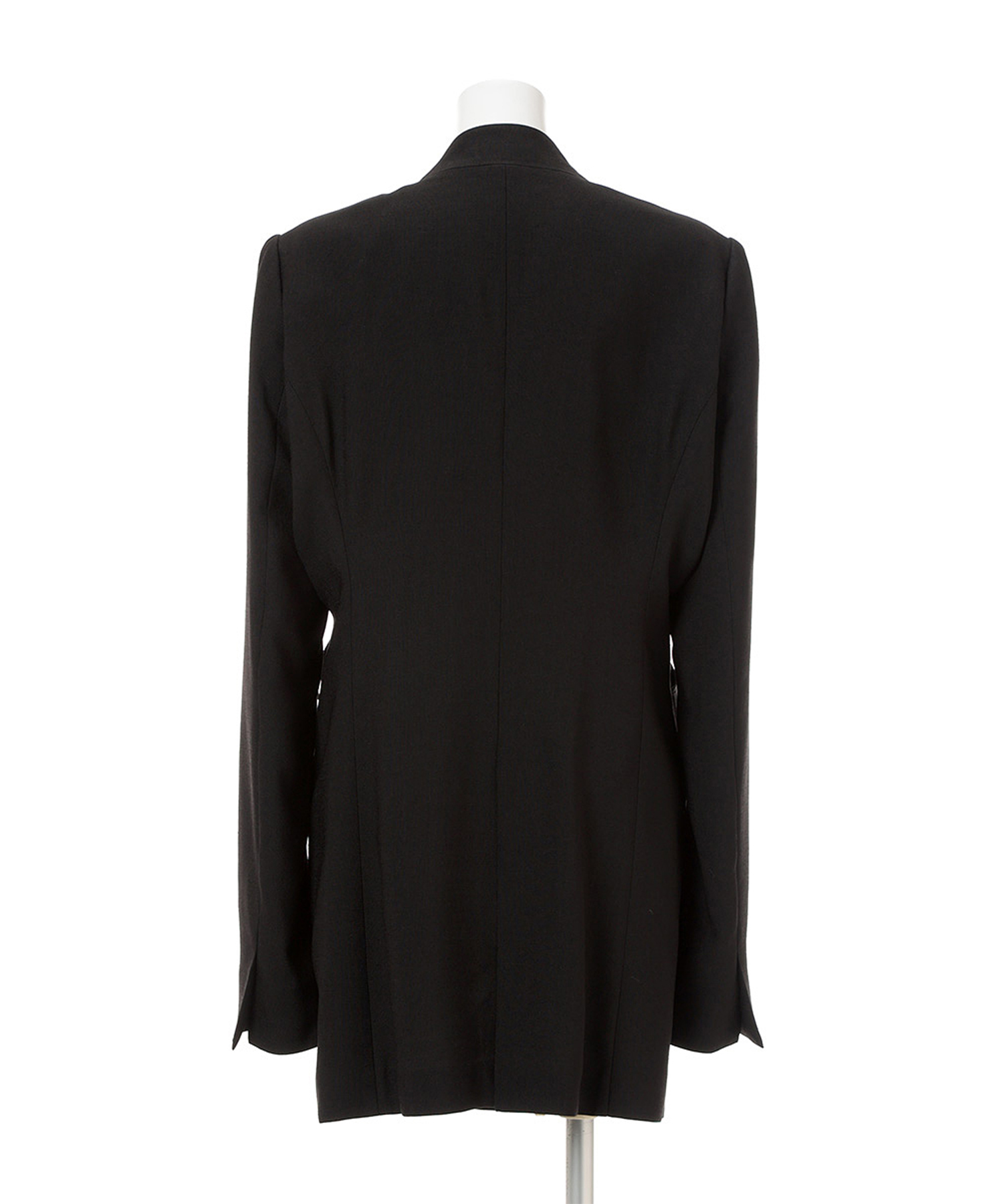 Triacetate Polyester Collarless Jacket Mame Kurogouchi