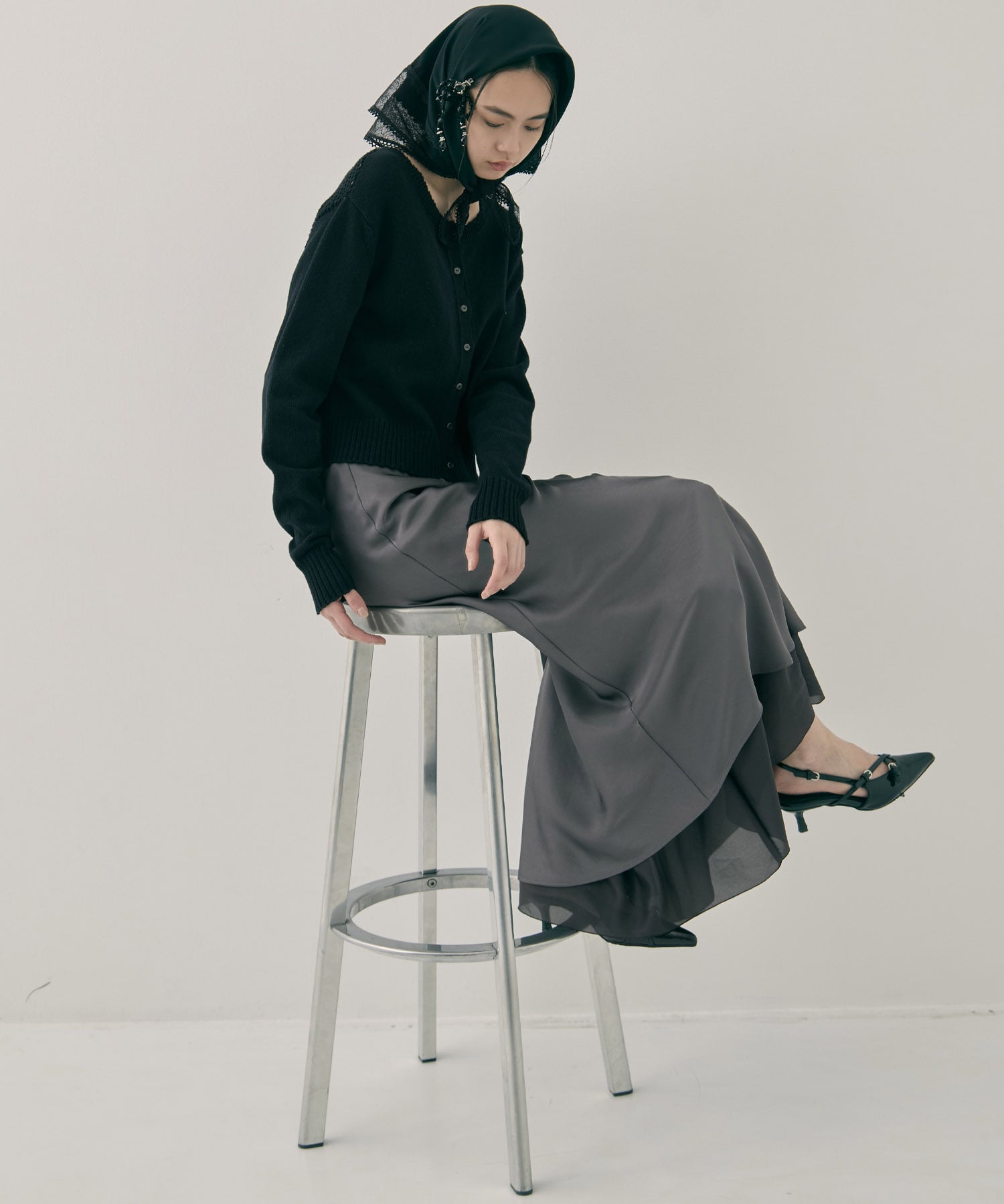 flower lace frame scarf tanakadaisuke