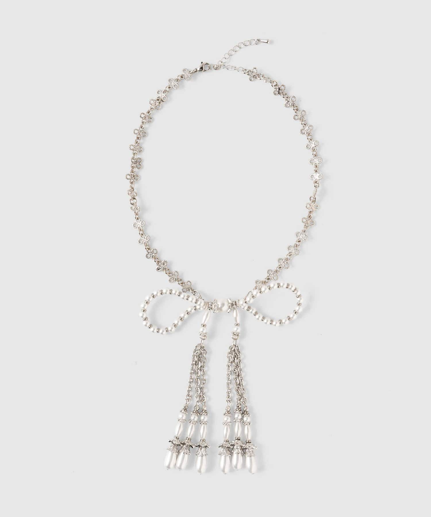 pearl ribbon chain necklace tanakadaisuke