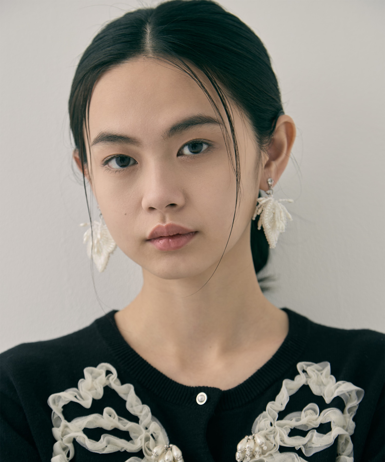 white clover beads earrings tanakadaisuke