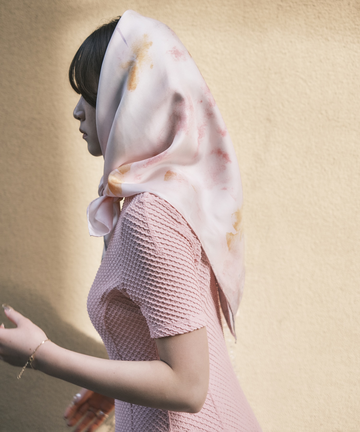 Hand Printed Silk Scarf Mame Kurogouchi