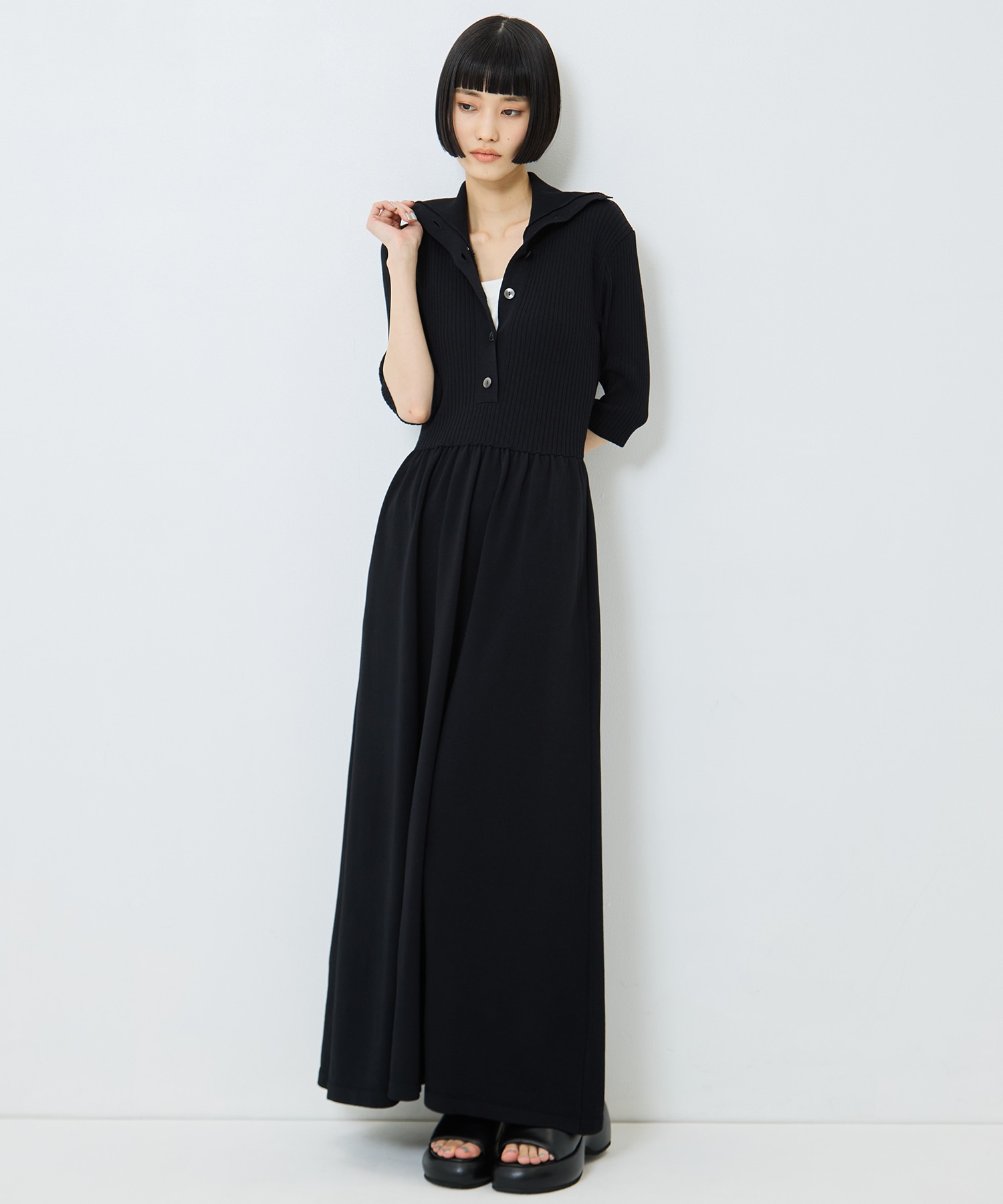 Sailor Collar Knit Dress STUDIOUS
