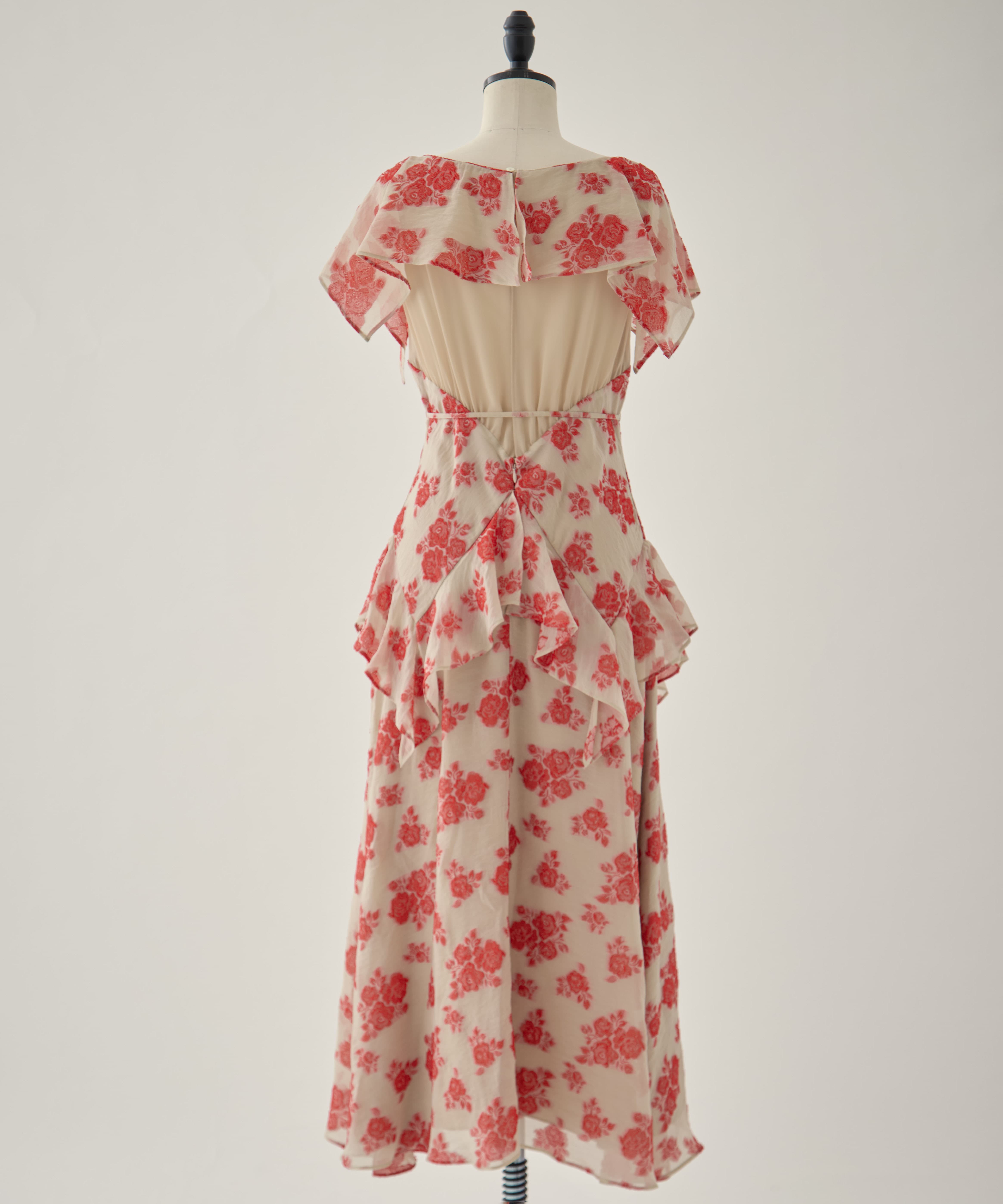 SHEER FLORAL JACQUARD DRESS FETICO