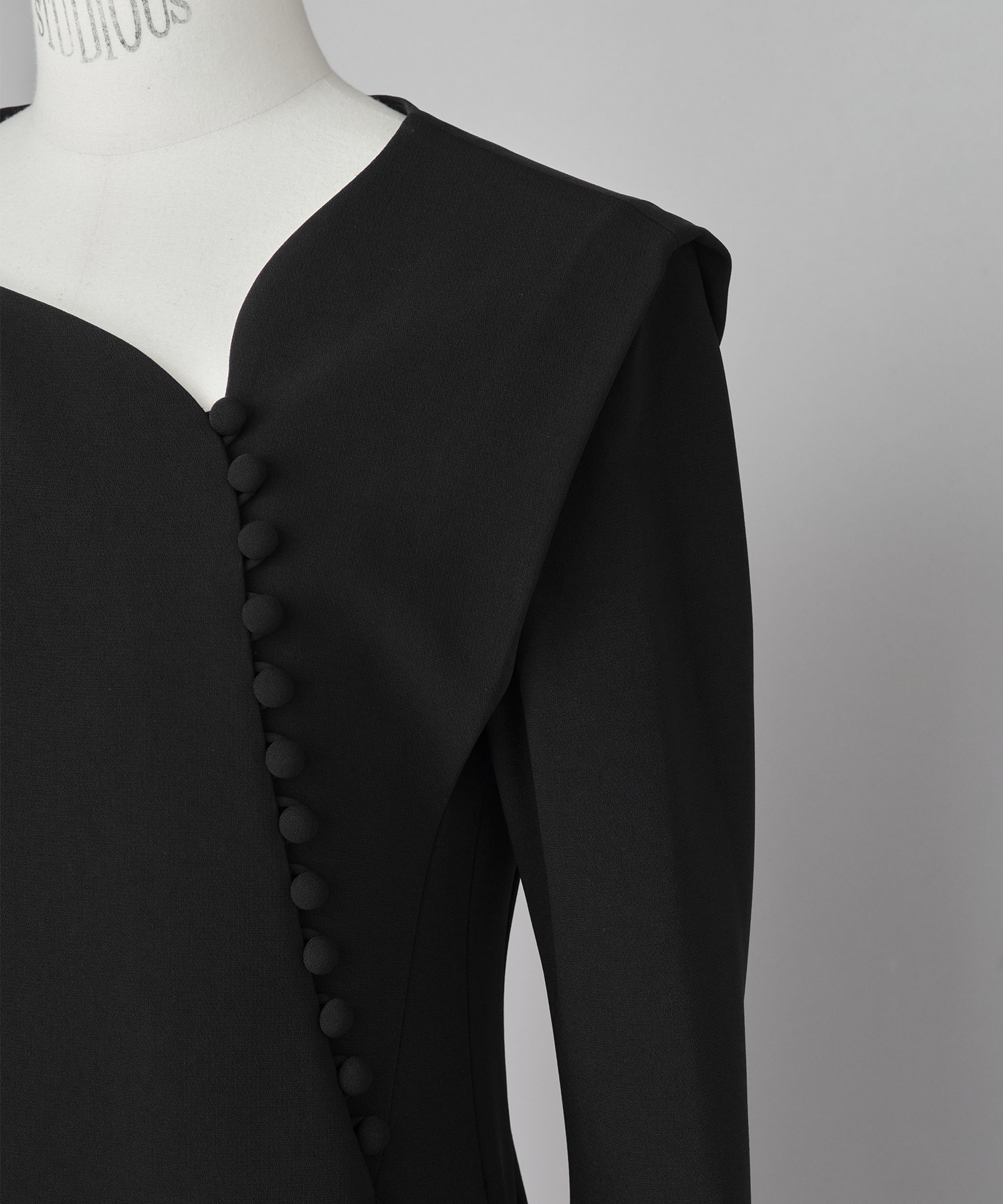 Triacetate Polyester Asymmetrical Neck Dress Mame Kurogouchi