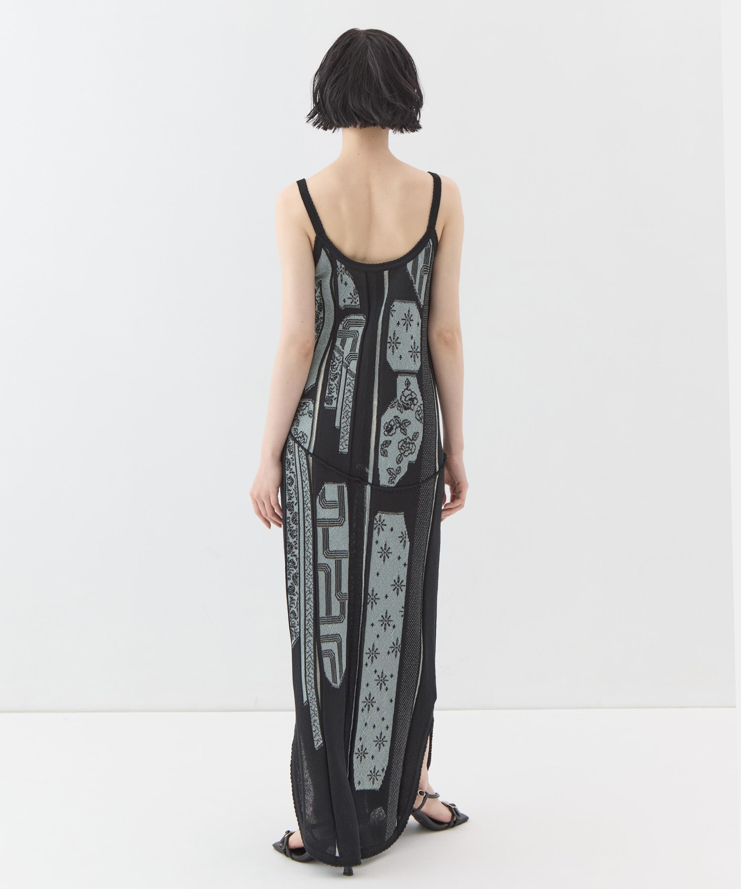 Multi-Pattern Knit Dress Mame Kurogouchi