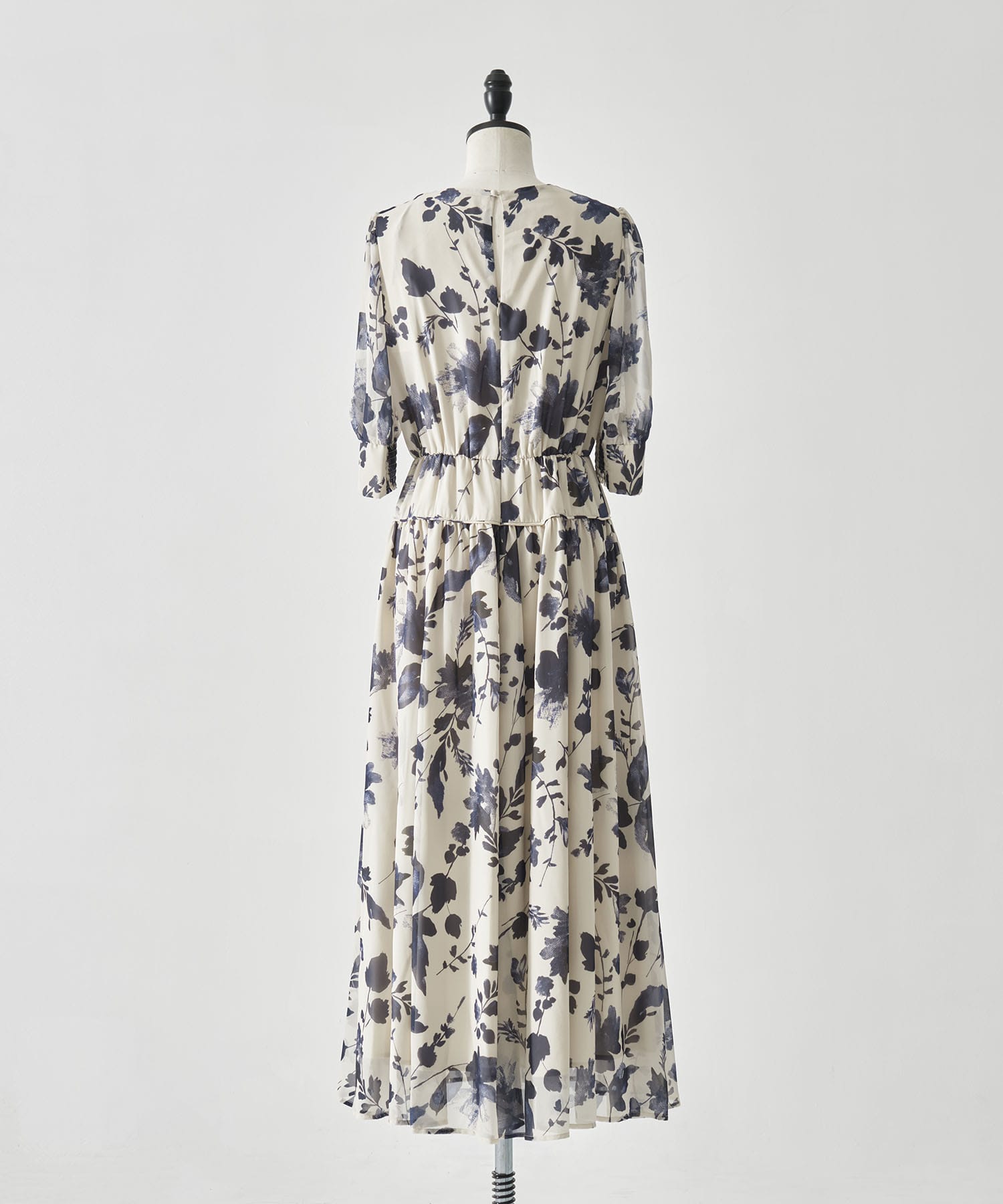 GRAINY FLOWER CHIFFON DRESS AMERI