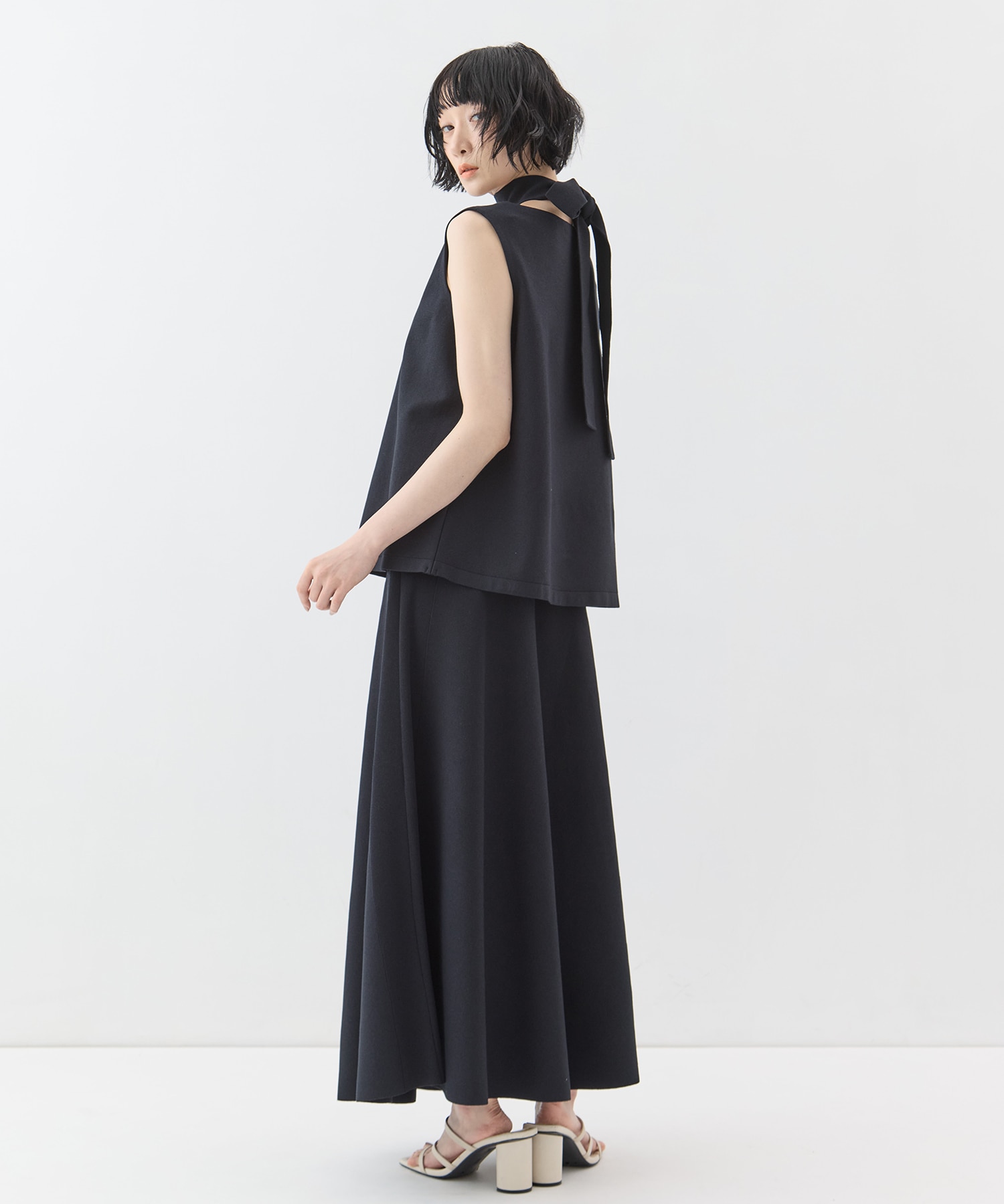 別注no sleeve knit tops WRAPINKNOT