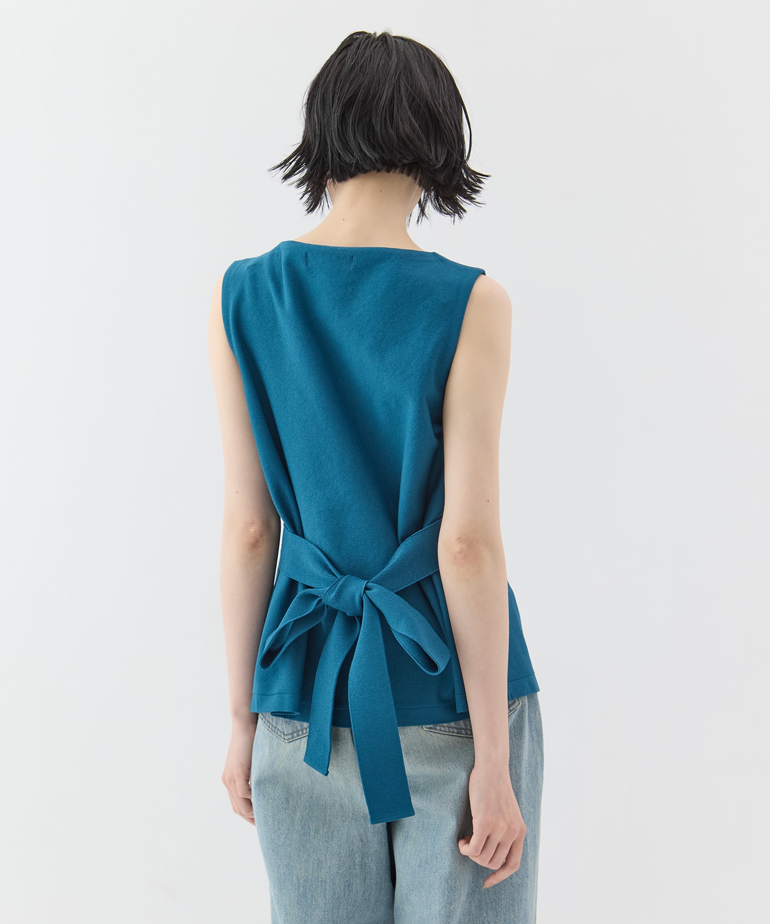 別注no sleeve knit tops WRAPINKNOT