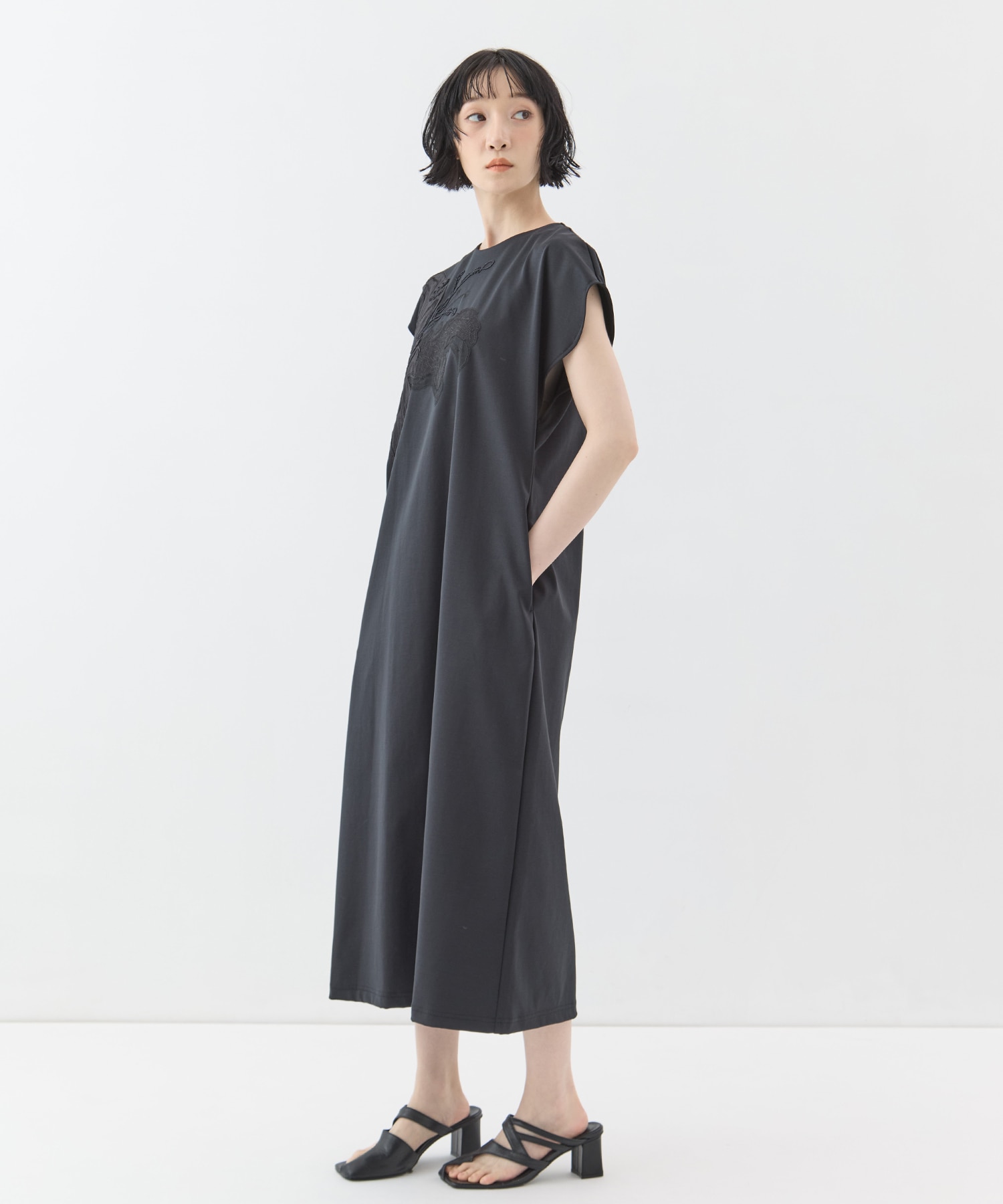 Flutter patchwork embroidered dress MURRAL