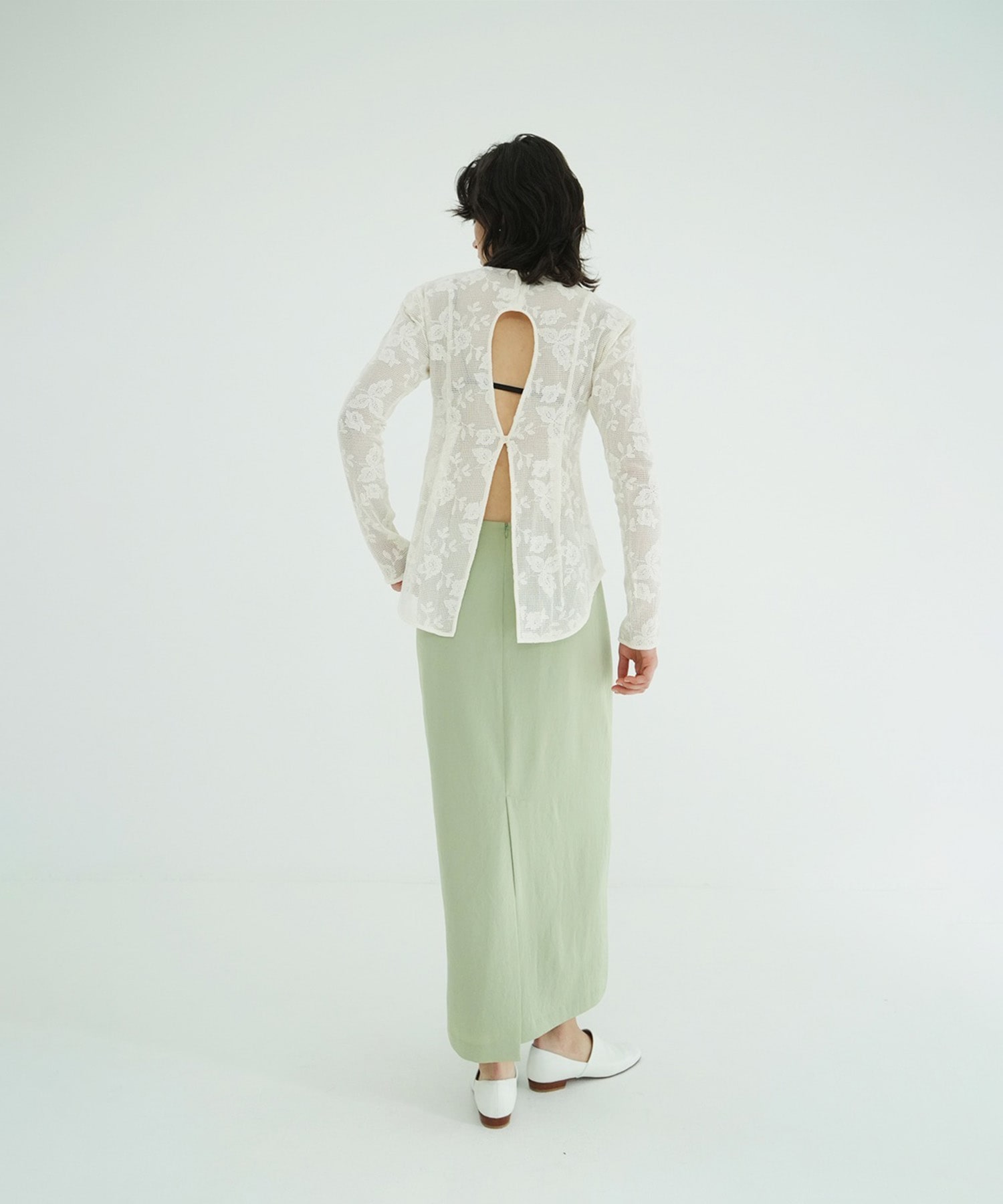 BACK DESIGN FLOWER LACE TOPS CLANE