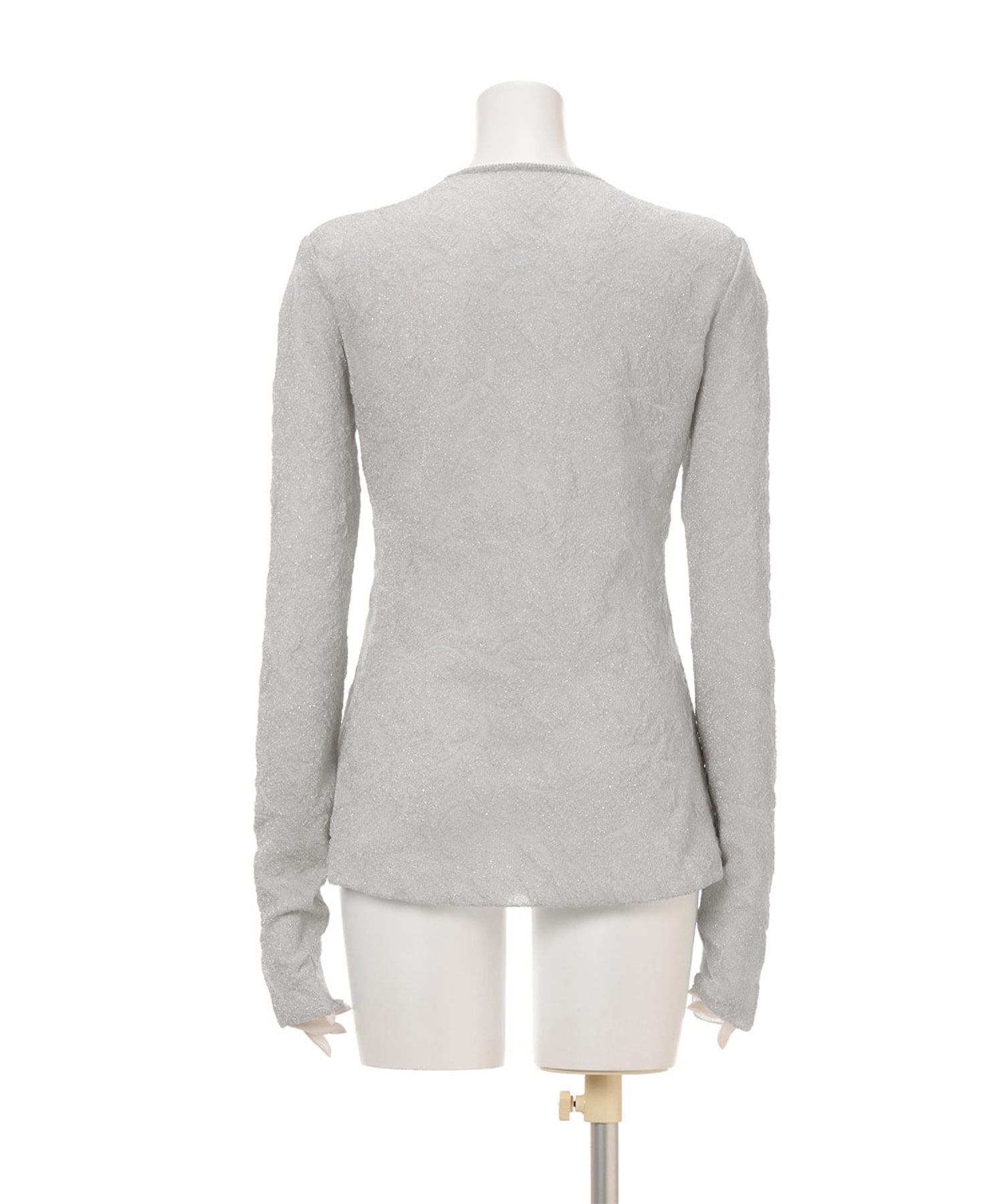 Floral Jacquard Sheer Knit Top Mame Kurogouchi