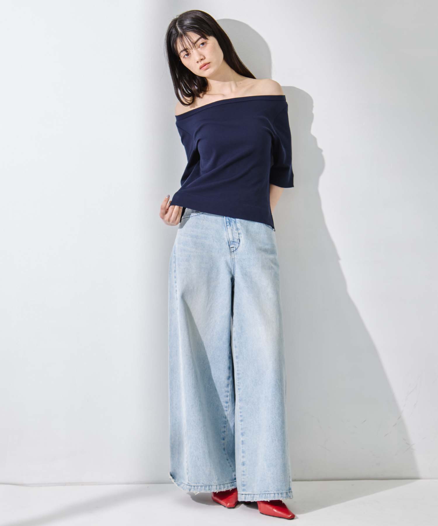 Luxury Cotton Boat Neck Tee 