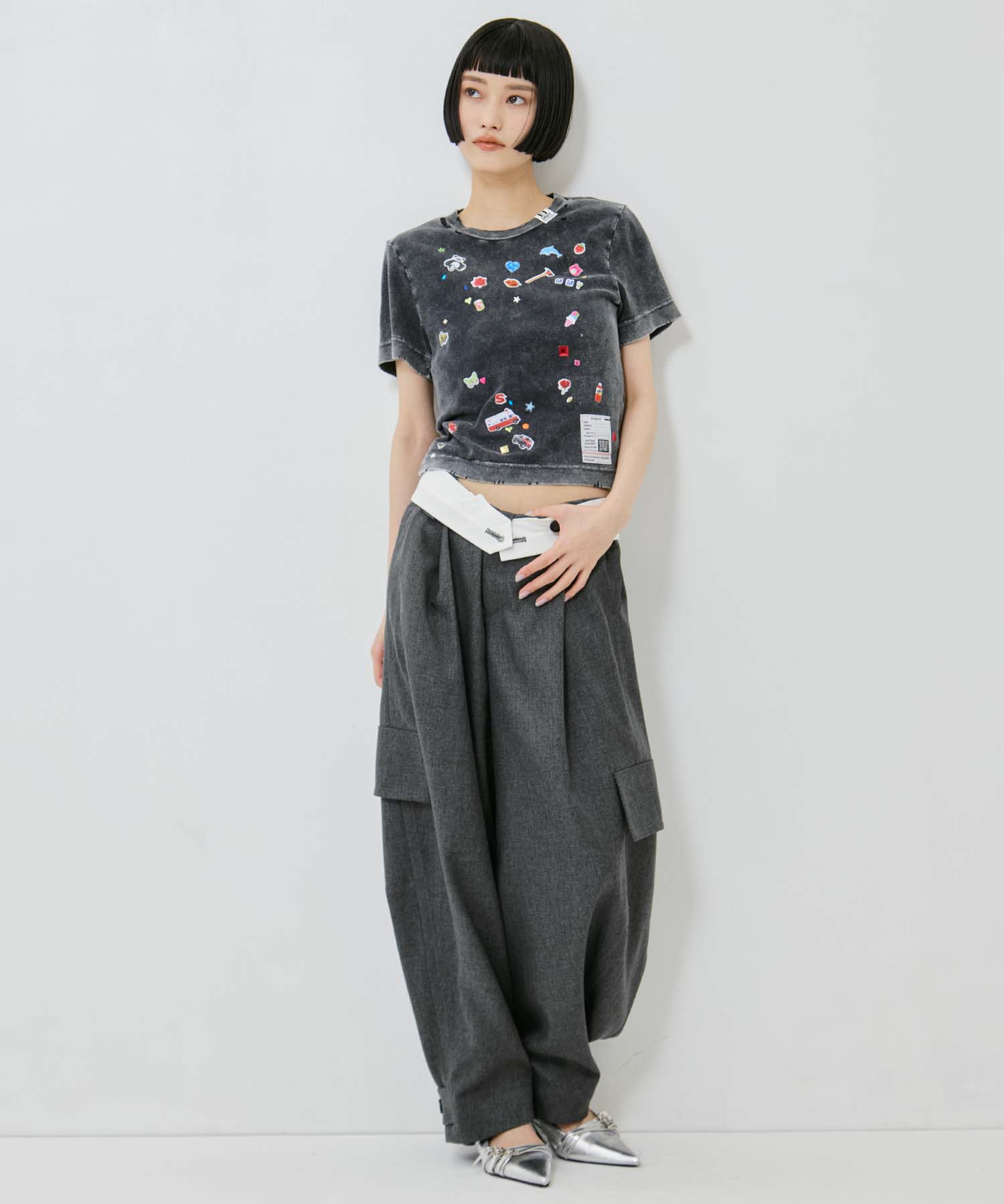 BLEACHED KIDS STICKER MINI TEE Maison MIHARA YASUHIRO