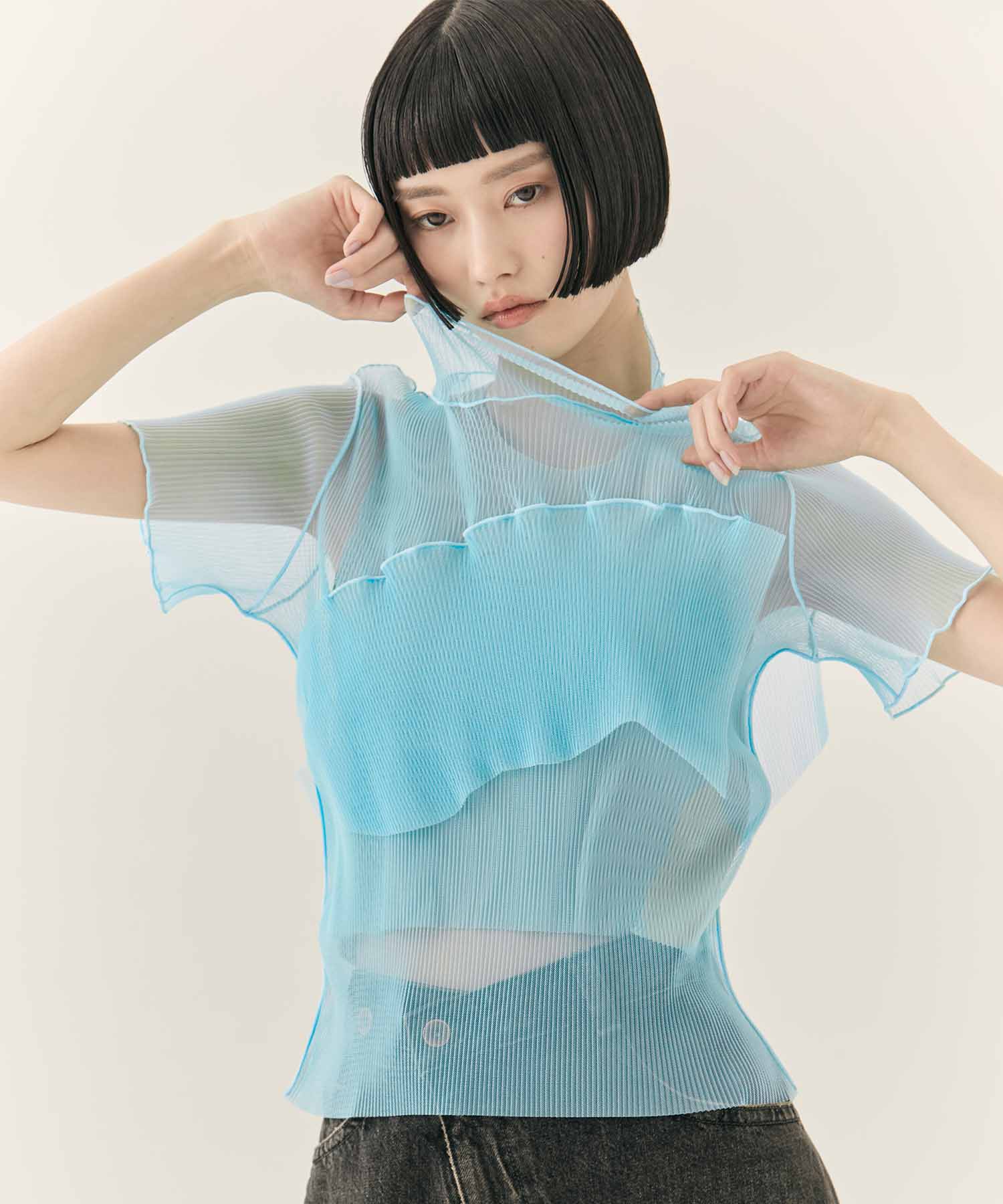 GHOST TODO TOP SHORTSLEEVE HIGHNECK +INNER kotohayokozawa