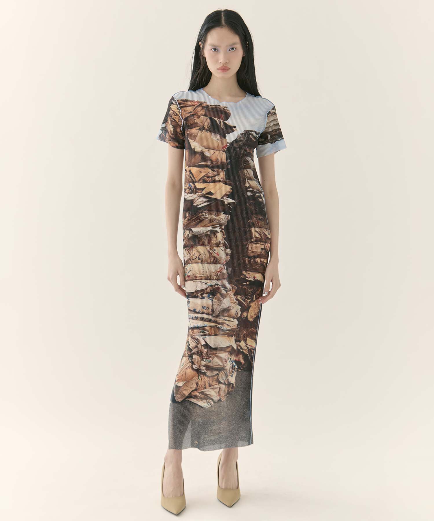 SHEER GRAPHIC DRESS SHORTSLEEVE kotohayokozawa