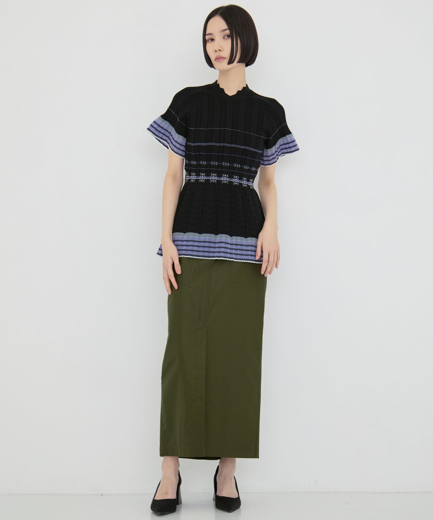 Lamp Shaped Knit Top Mame Kurogouchi