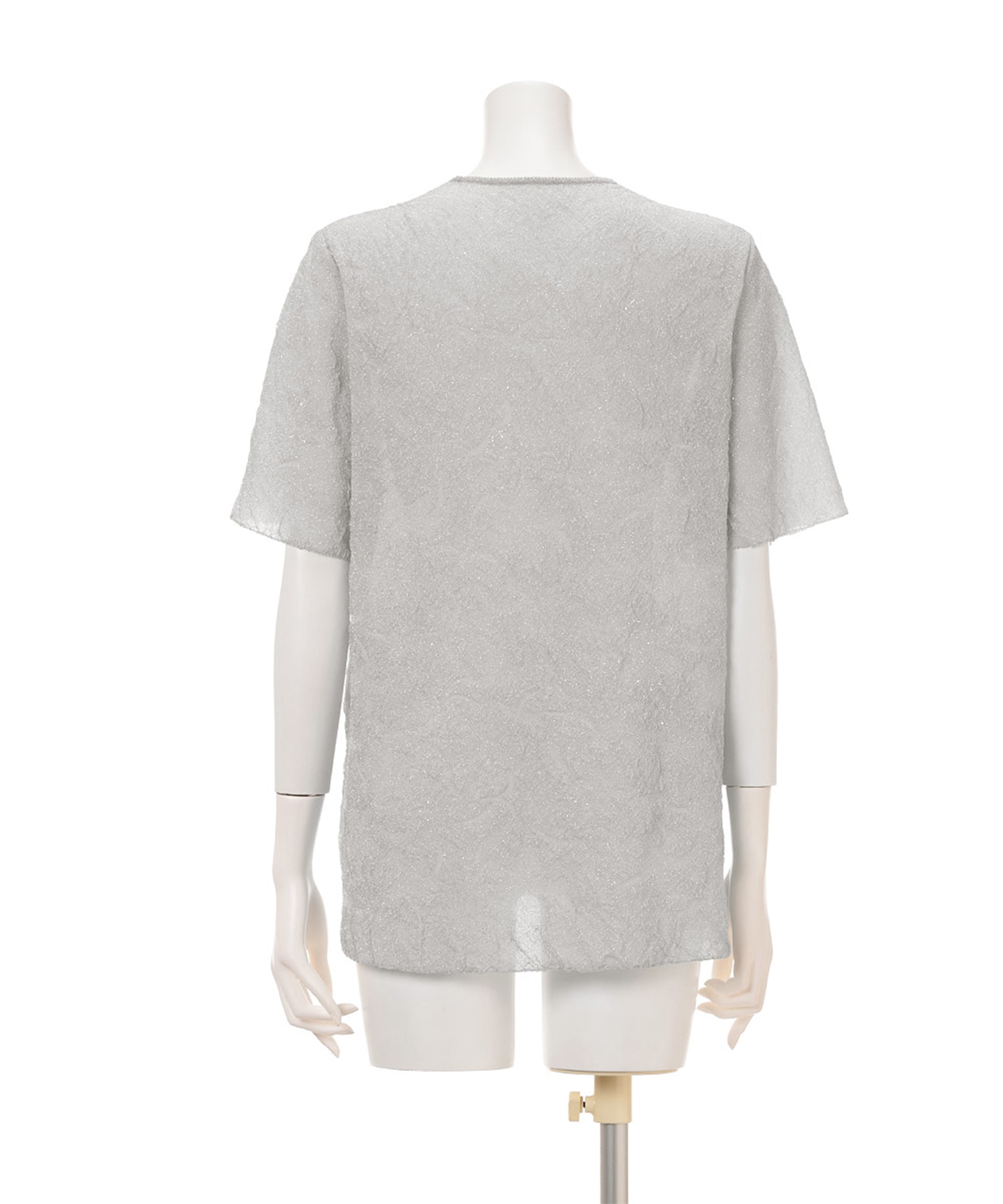 Floral Jacquard Sheer Short Sleeve Knit Top Mame Kurogouchi