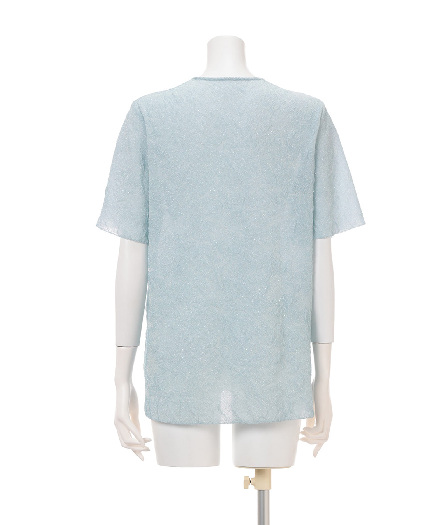 Floral Jacquard Sheer Short Sleeve Knit Top Mame Kurogouchi