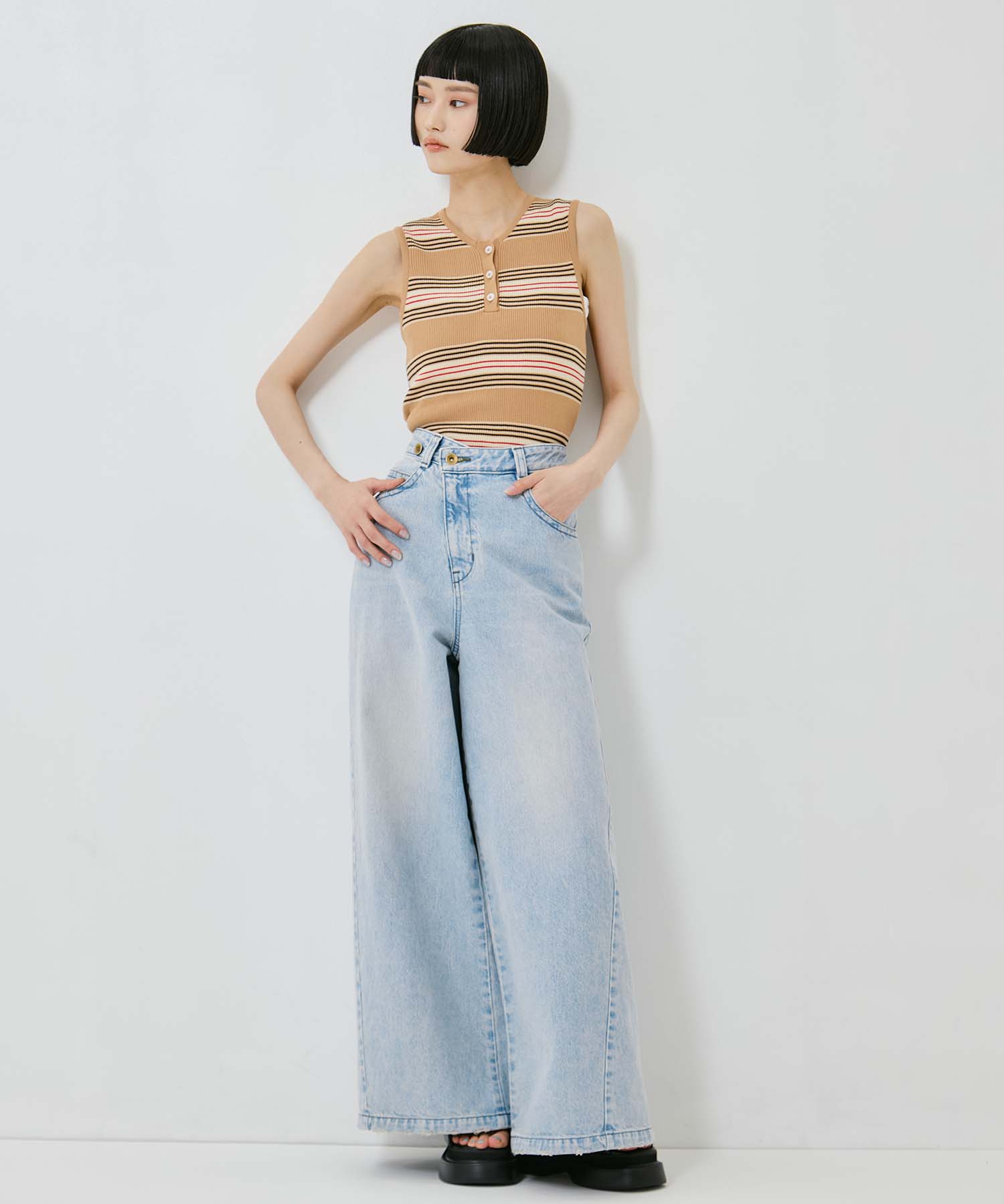 AKES-012K【ボーダーニットトップス】 AKANE UTSUNOMIYA