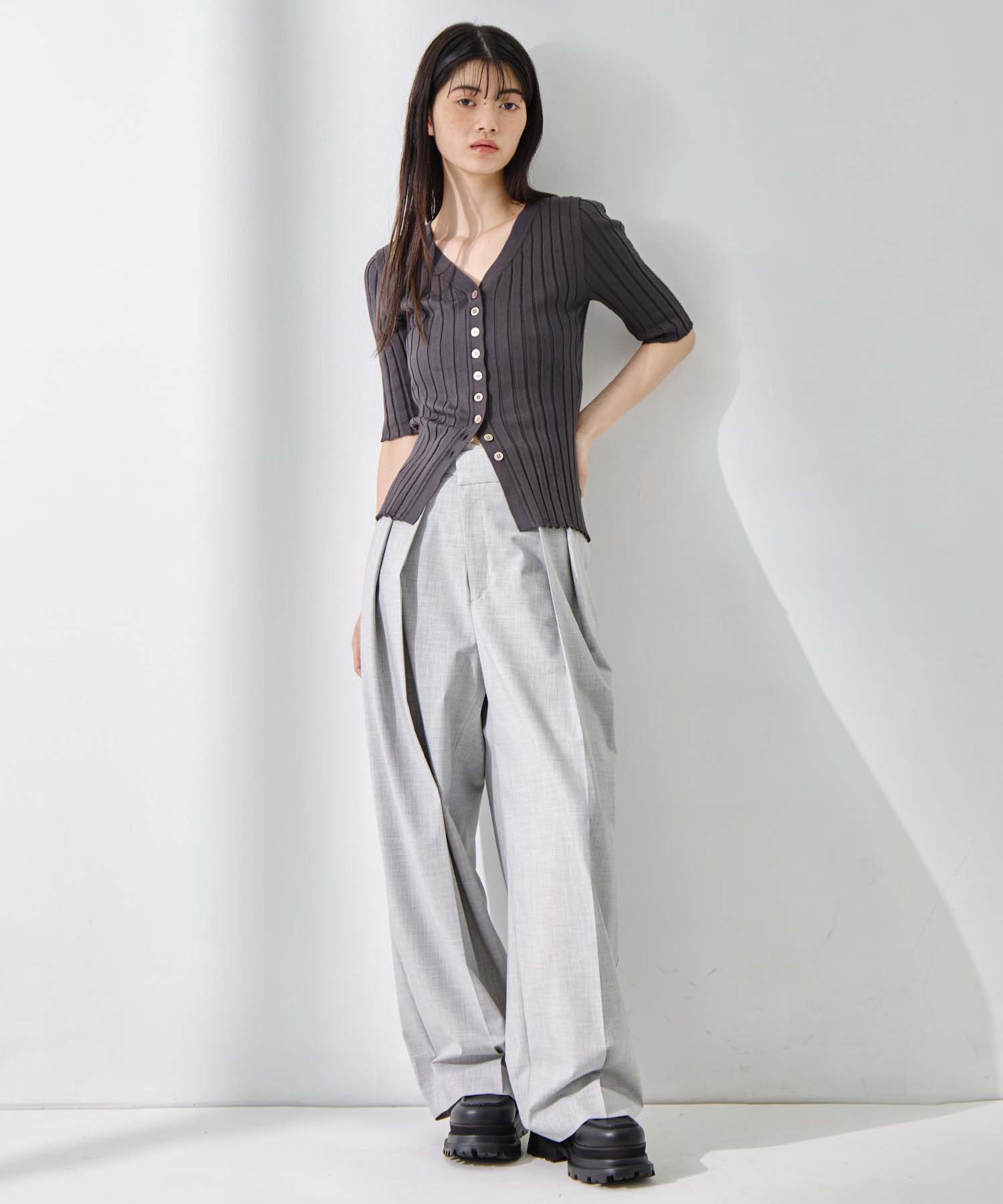 Silk Viscose Wide Rib Cardigan STUDIOUS