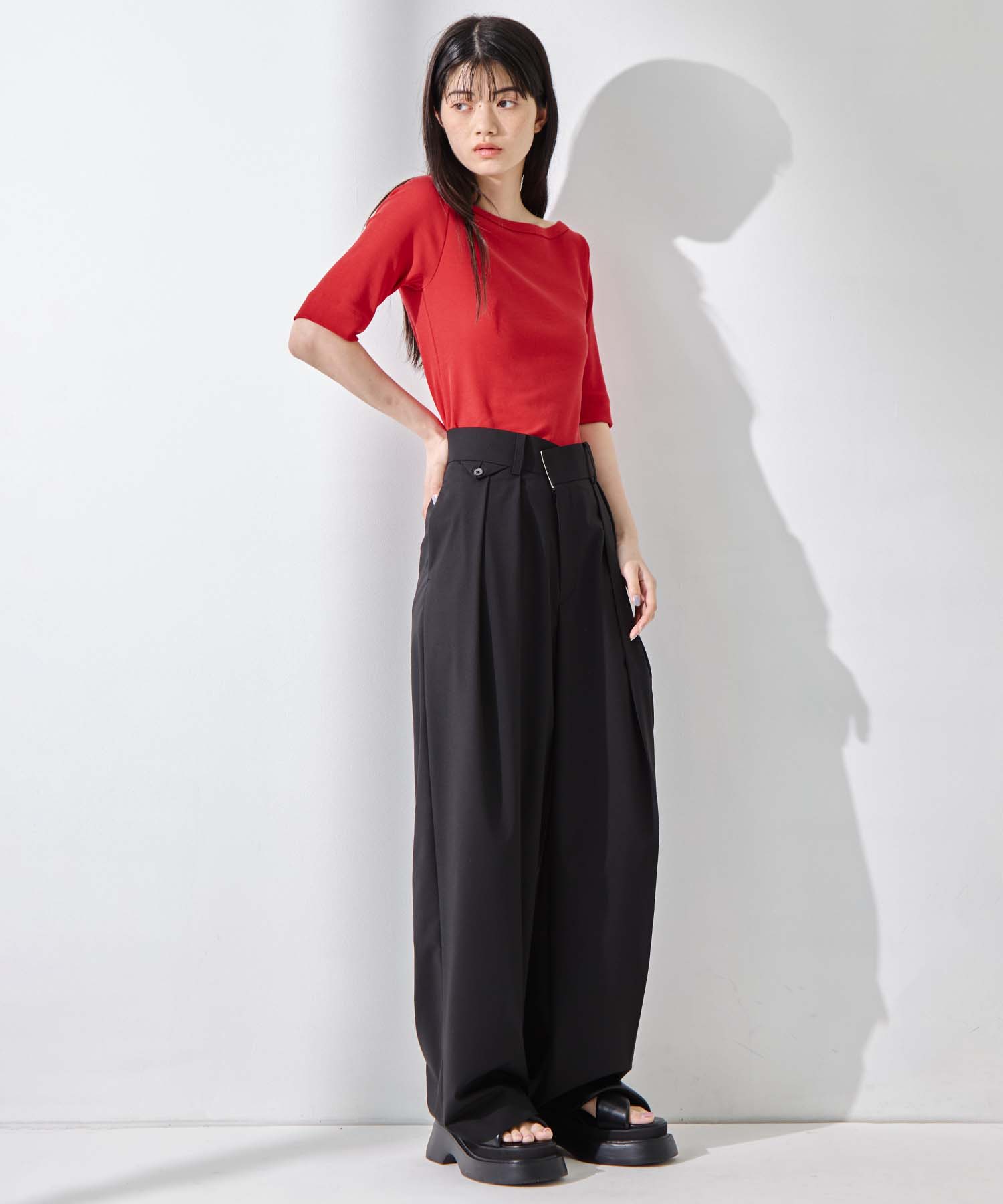 Double Tucked Stretch Trousers STUDIOUS