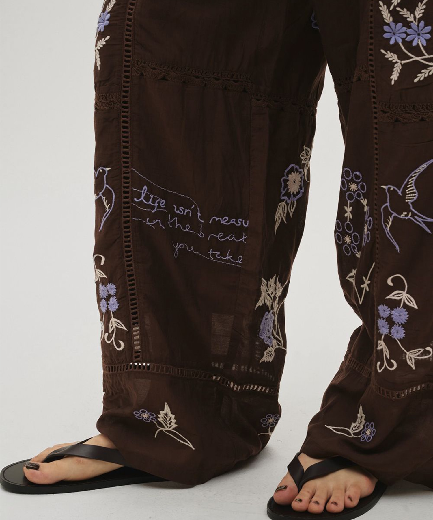 Embroidery Patchwork Trousers TODAYFUL