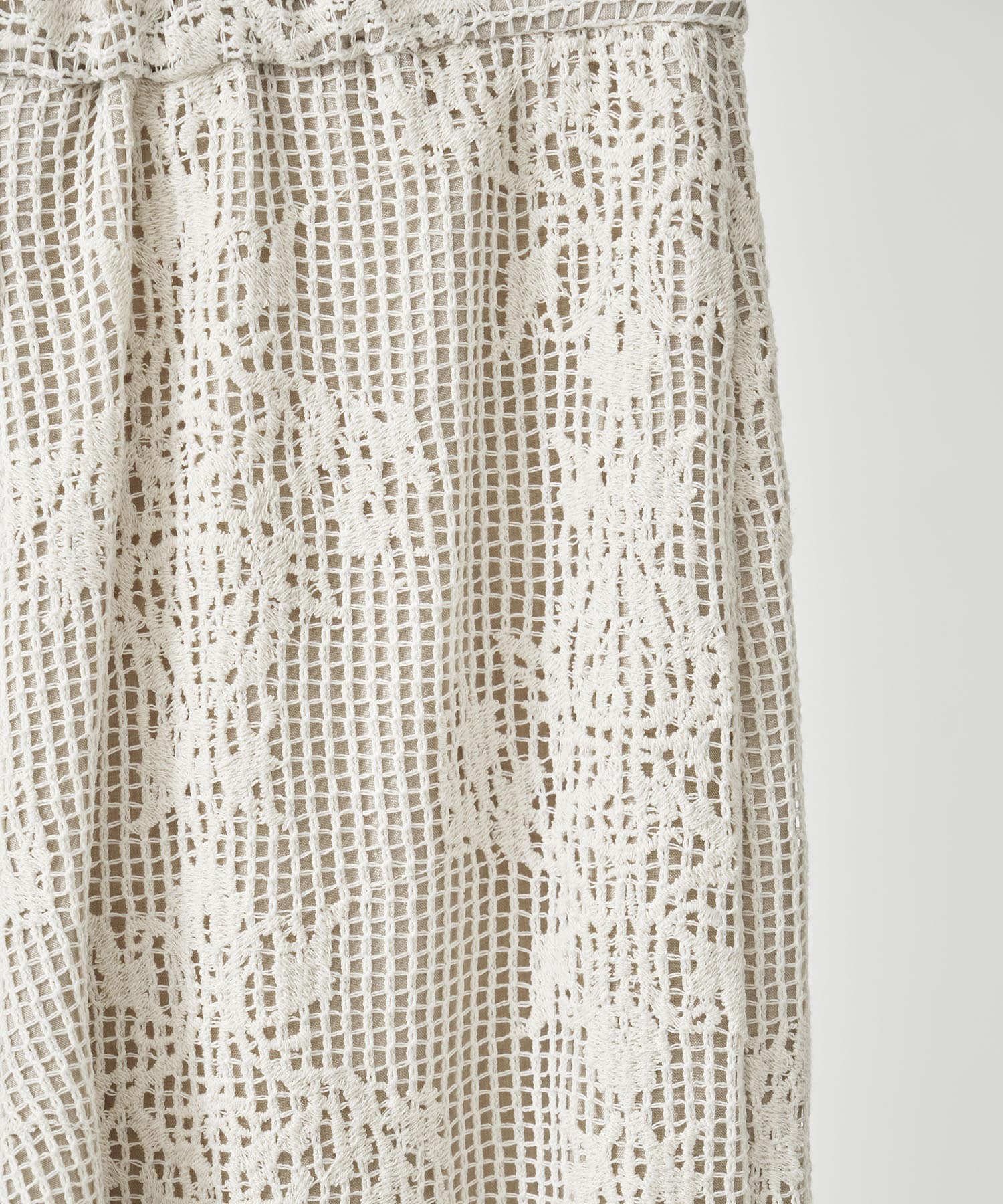 MESH DAMASK EMBROIDERY PANTS AMERI