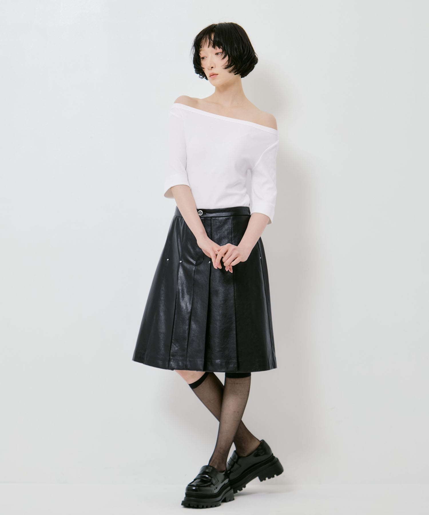 JENNY BOX PLEATED HALF SKIRT AMERI