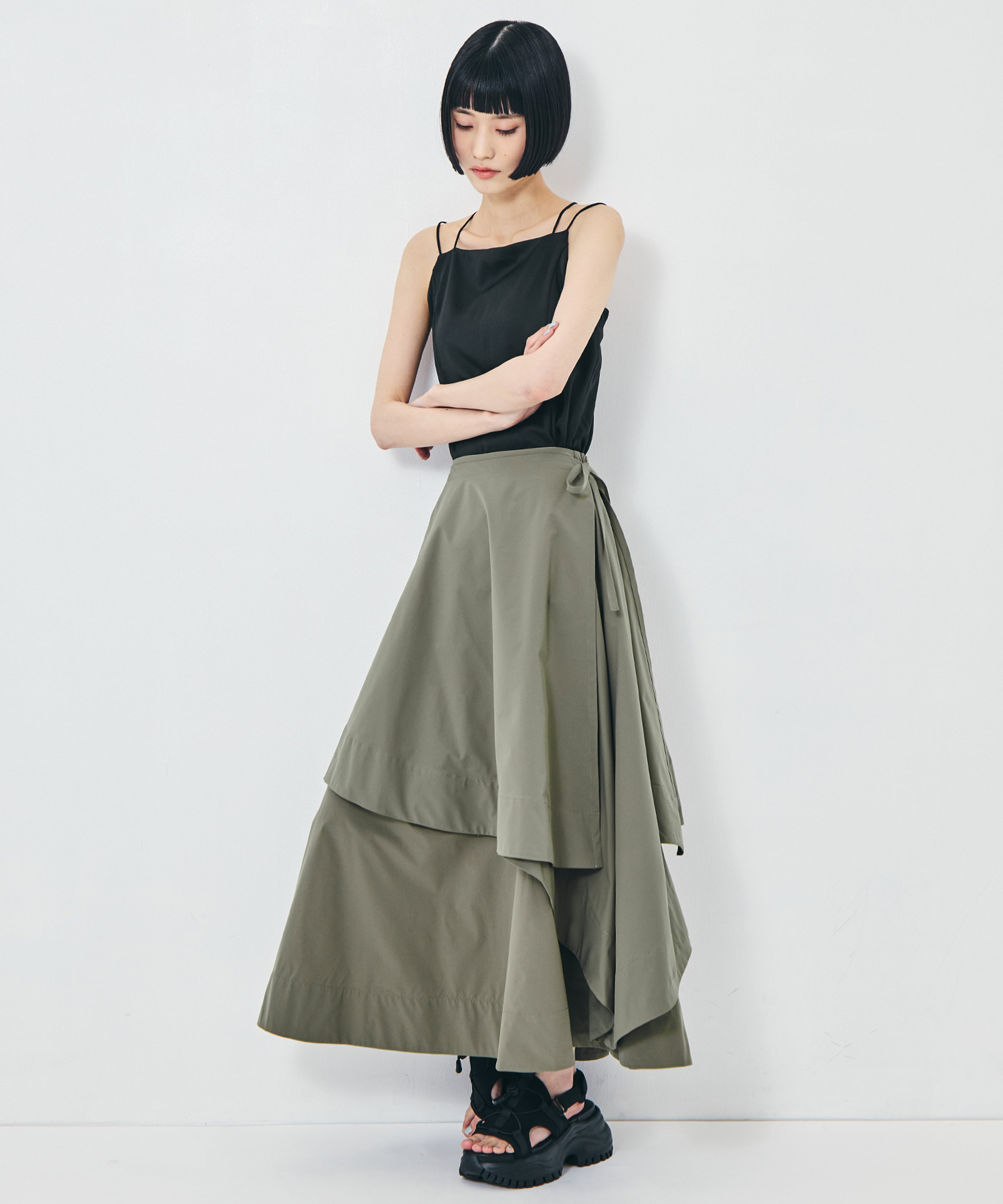 Asymmetry Wrap Layer Skirt STUDIOUS