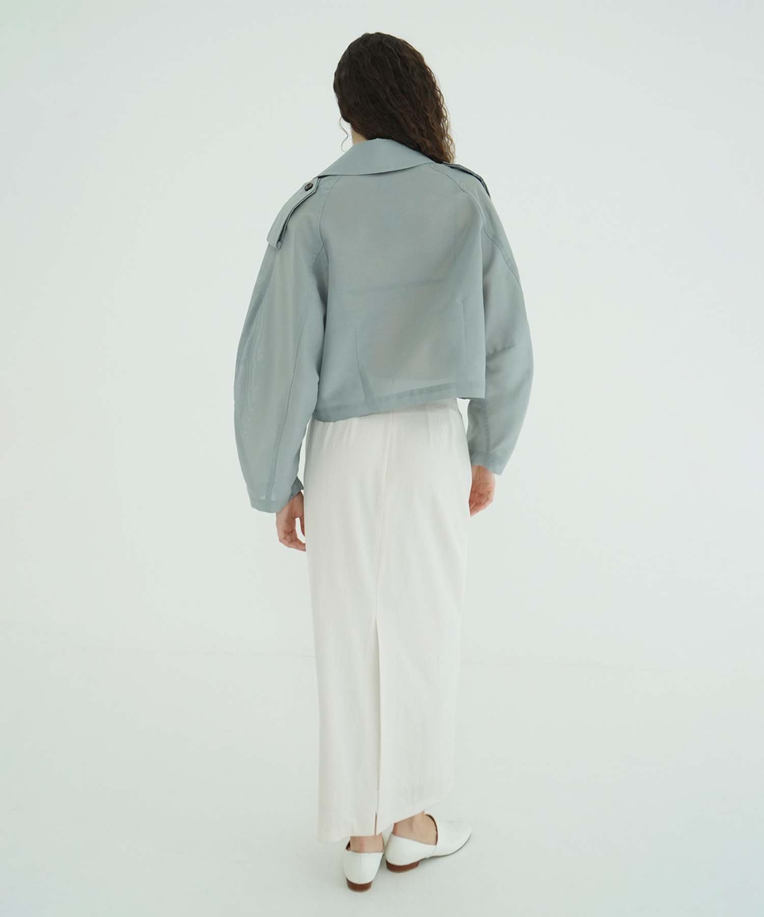 SHEER SHORT TRENCH JACKET CLANE