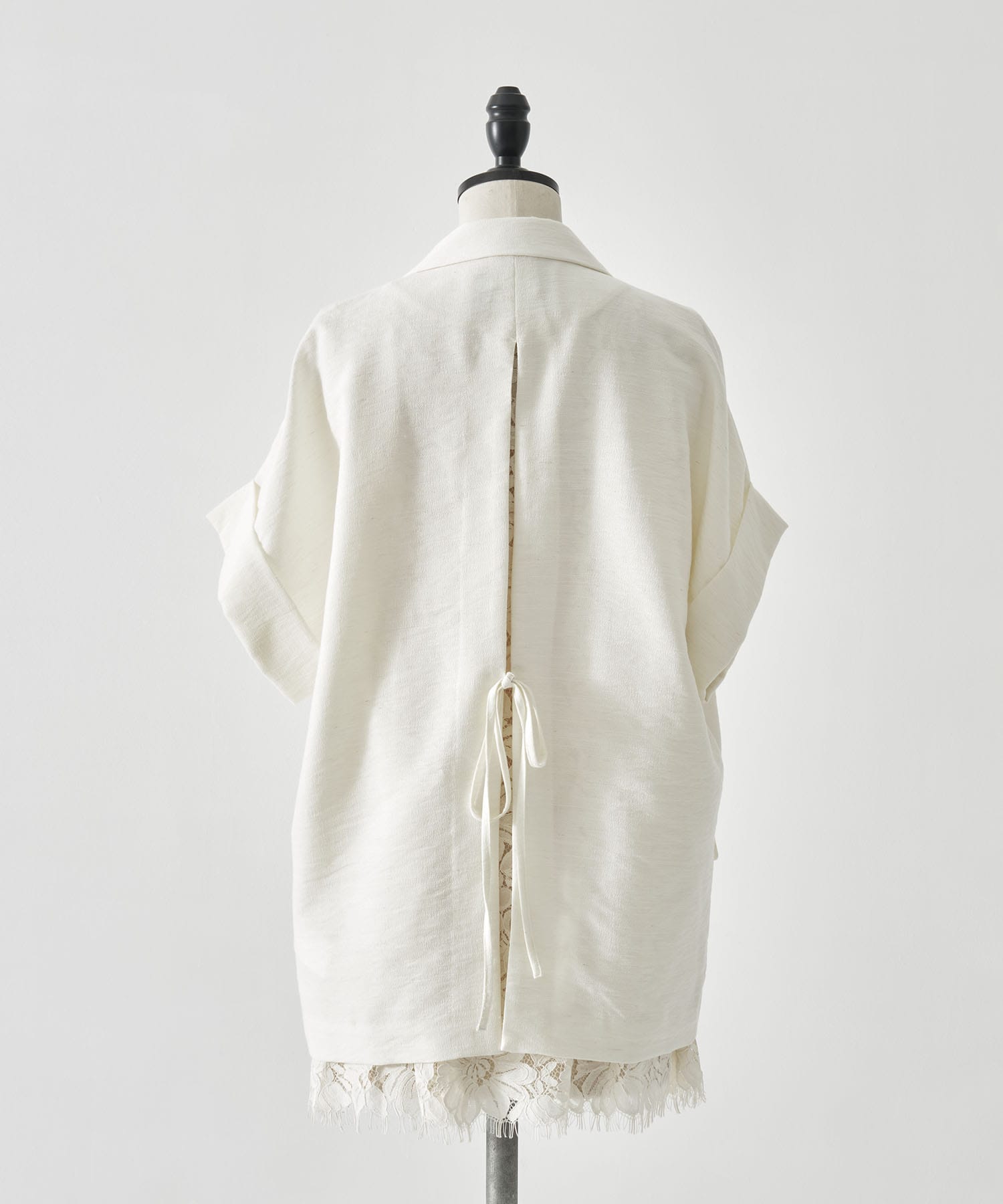 MELANGE LACE VEST LAYERED JACKET AMERI