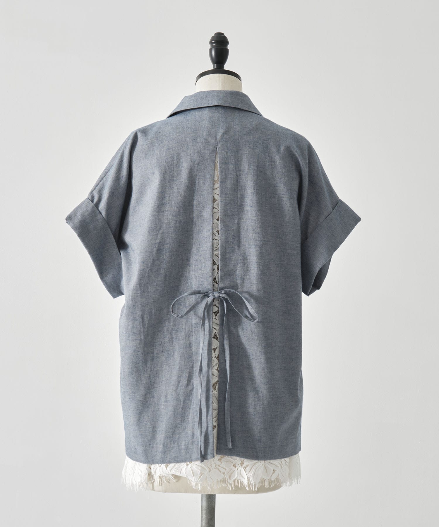 MELANGE LACE VEST LAYERED JACKET AMERI