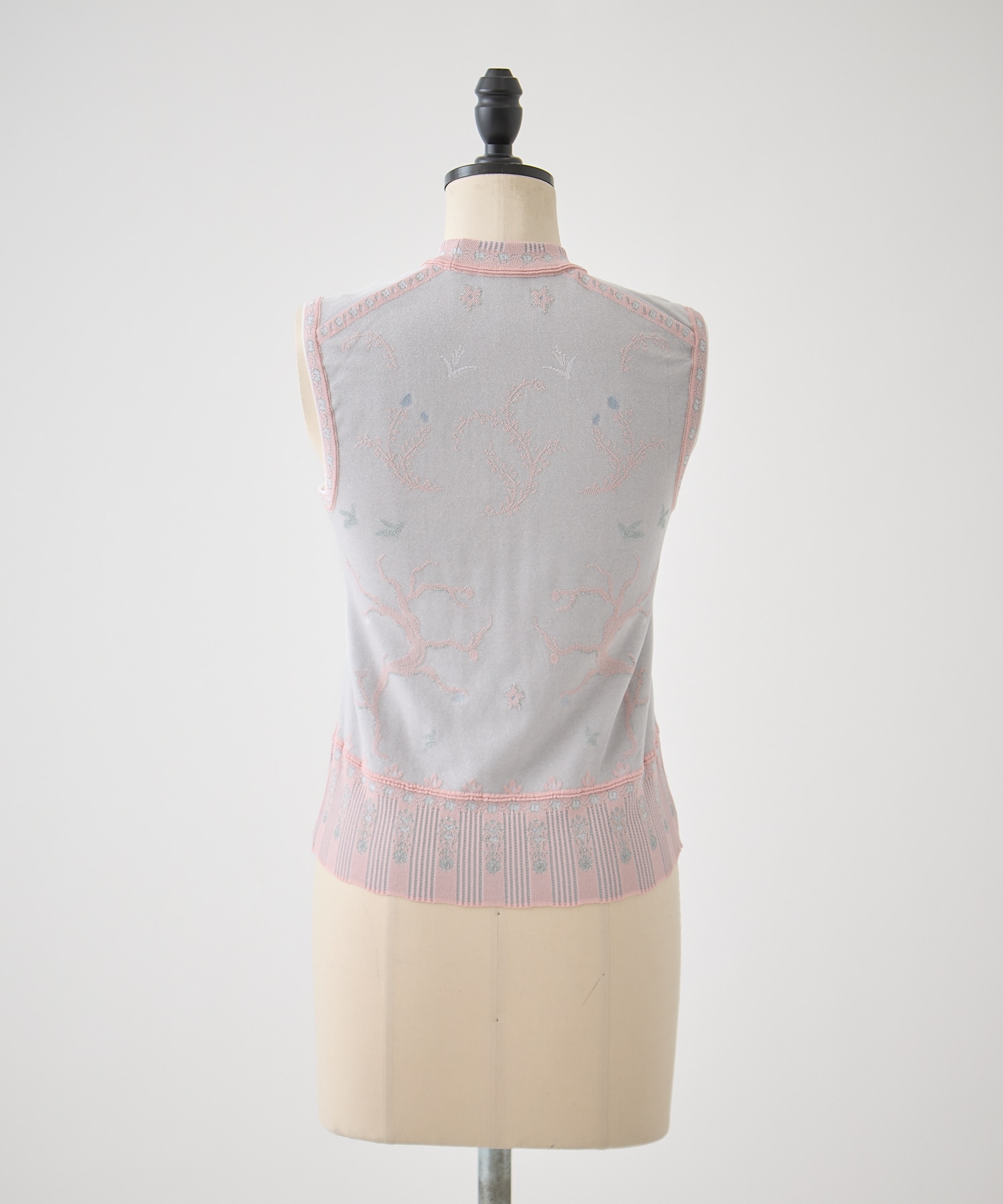 Layered Jacquard Sleeveless Knit Top Mame Kurogouchi