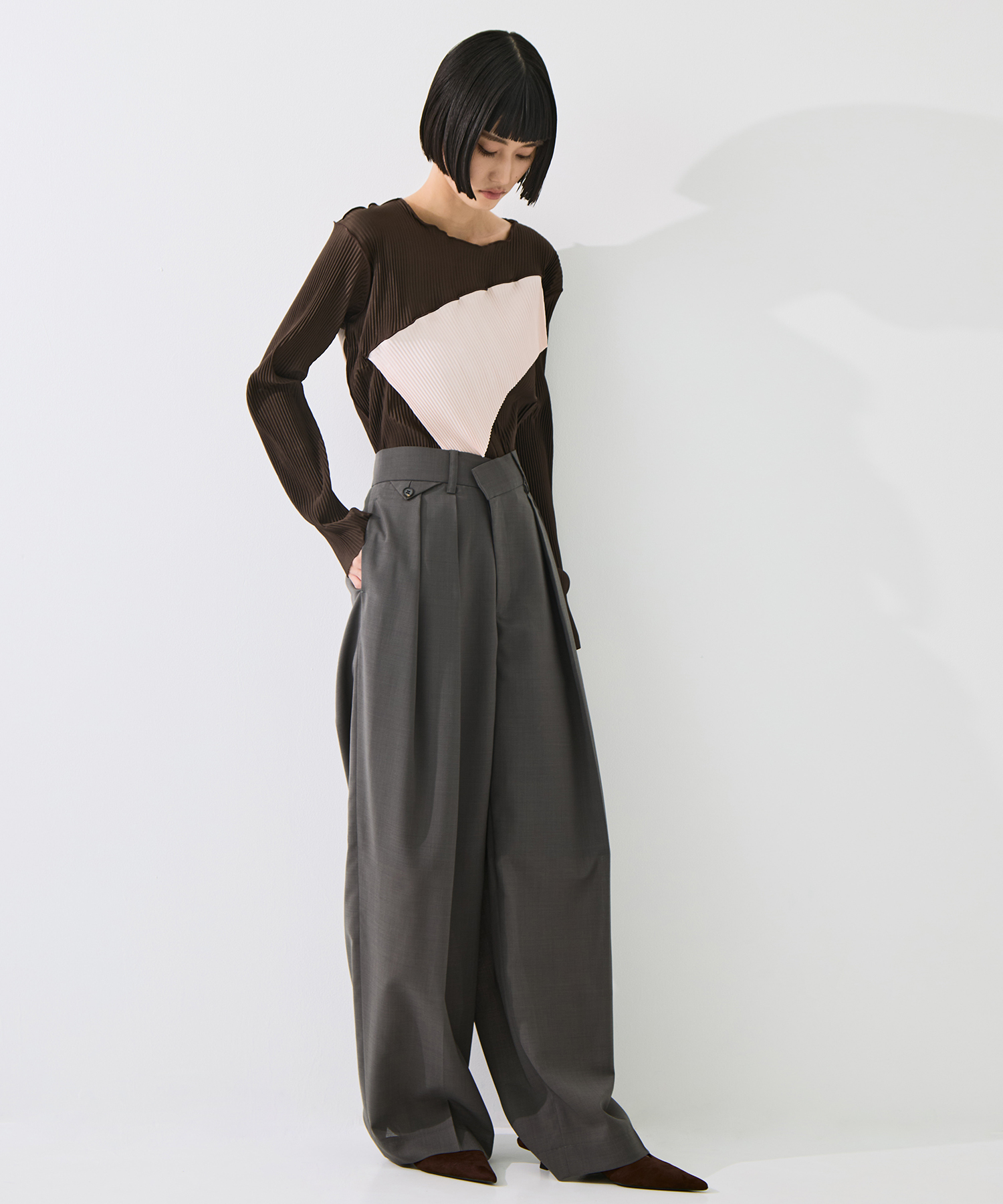 Sheer Double Tucked Trousers STUDIOUS