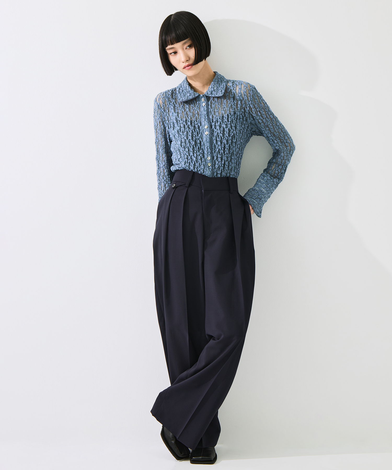 Sheer Double Tucked Trousers STUDIOUS
