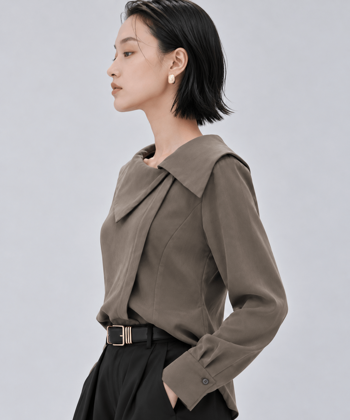 Fibril Scarf-Neck Blouse STUDIOUS