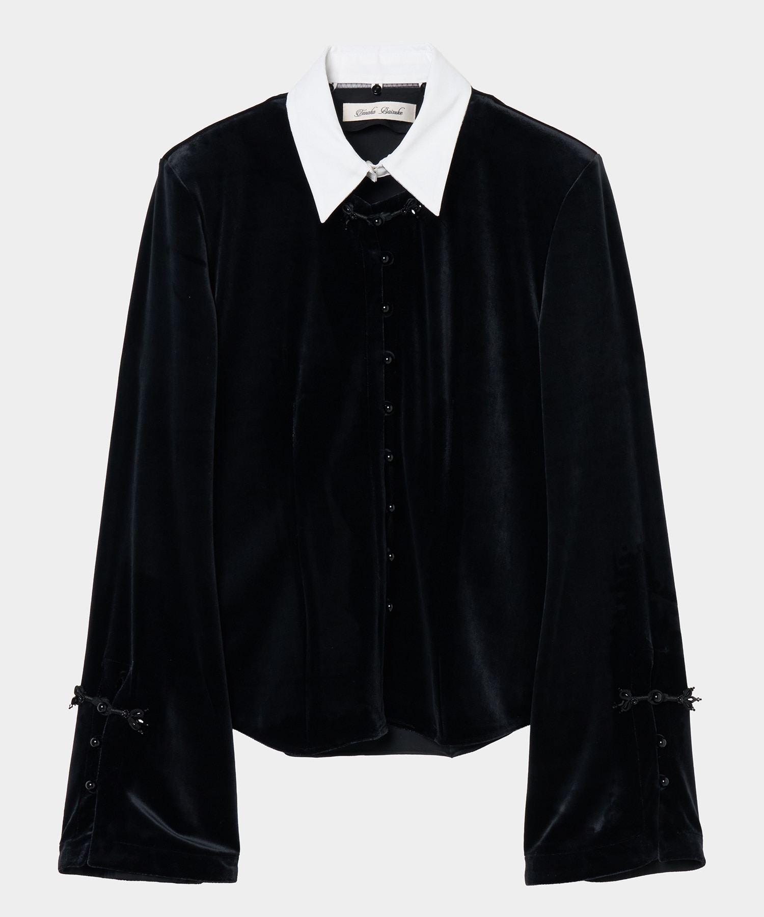 china button velour cardigan tanakadaisuke
