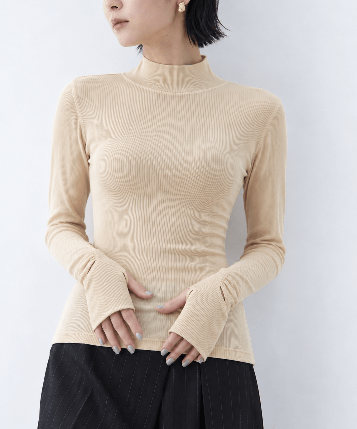 Wool Rib Highneck Top STUDIOUS