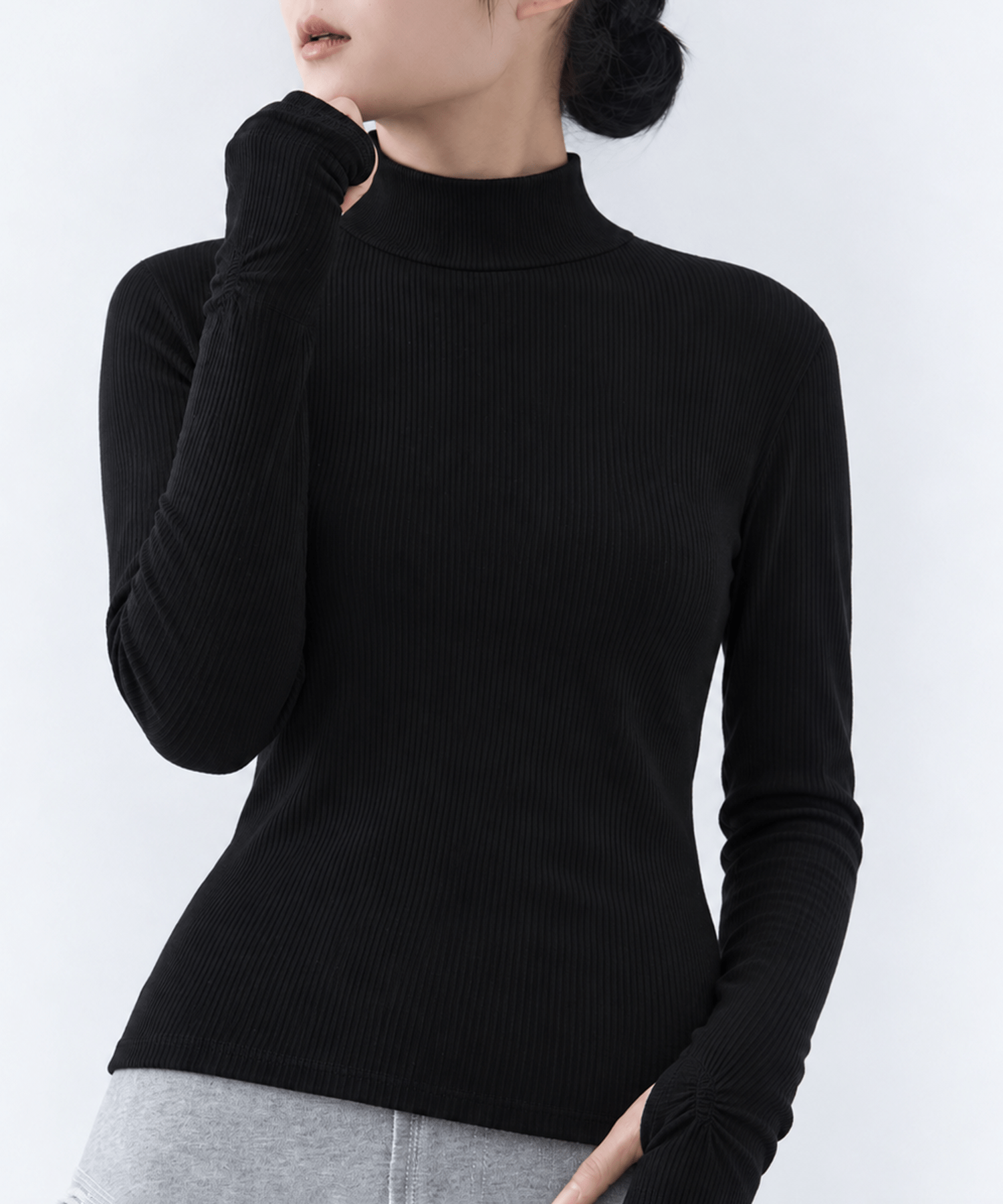 Wool Rib Highneck Top STUDIOUS