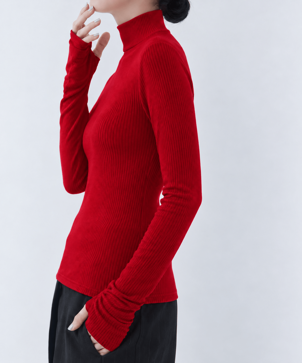 Wool Rib Highneck Top STUDIOUS
