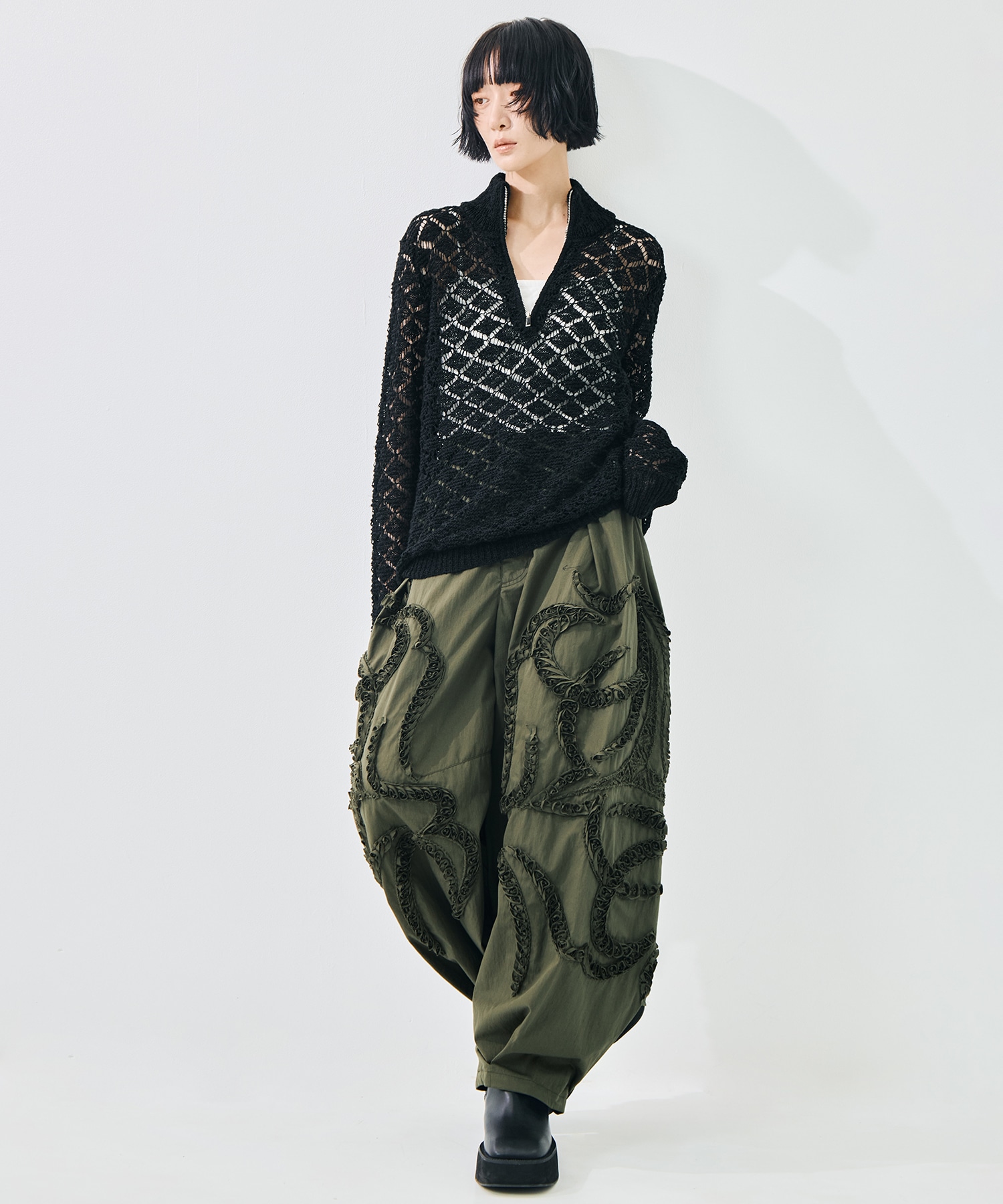 MULTI-COLORED HALF-ZIP KNIT TAAKK