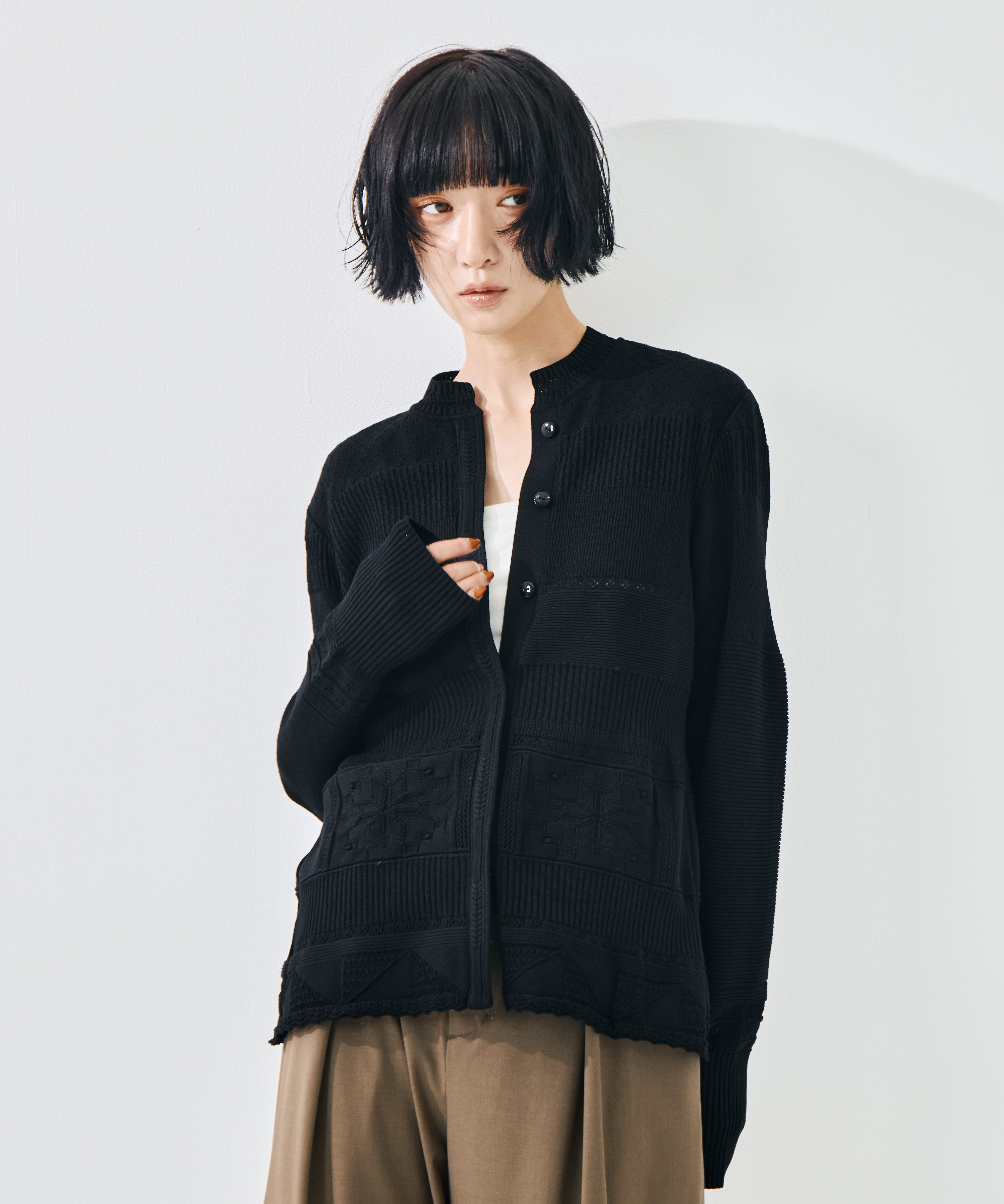 Knit Lace Cardigan Mame Kurogouchi