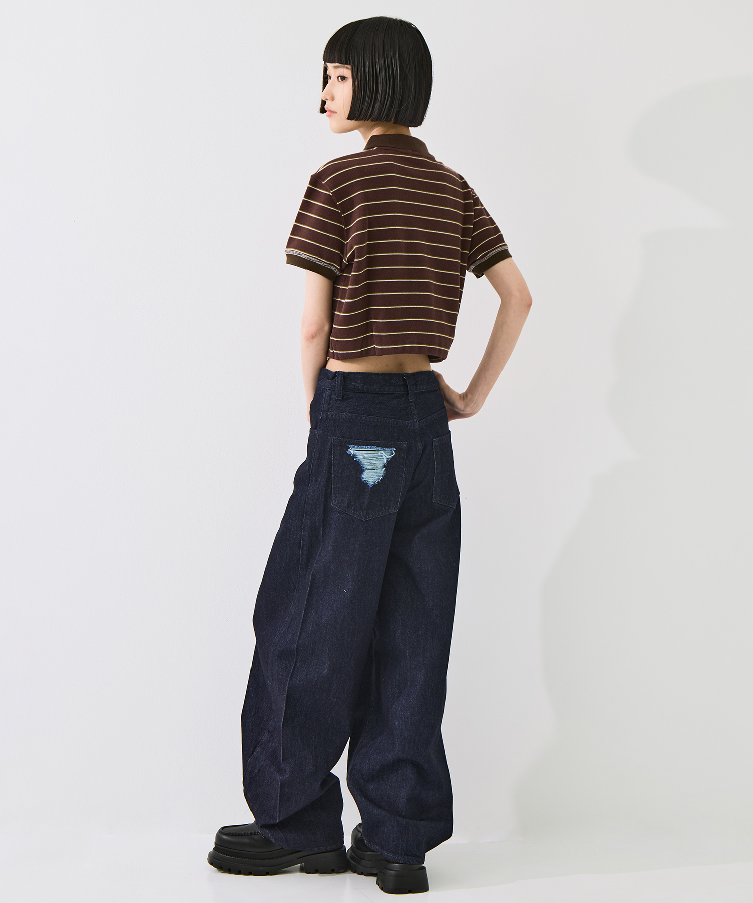 Damaged Barrel Leg Jeans STUDIOUS