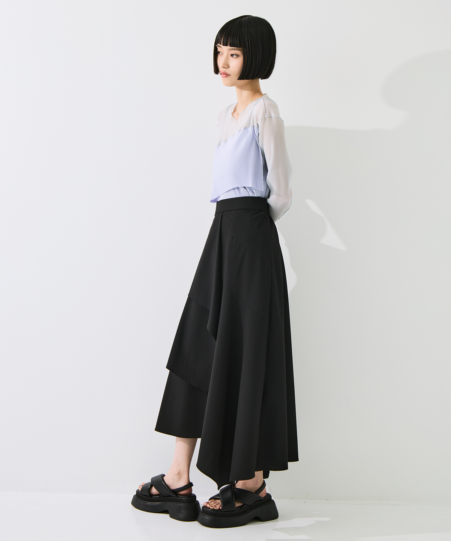 Layered Flare Skirt STUDIOUS